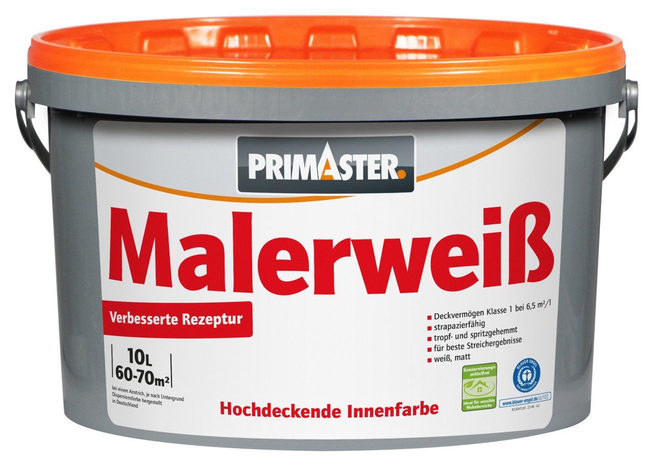 Wandfarbe Primaster Malerweiß konservierungsmittelfrei 10 L