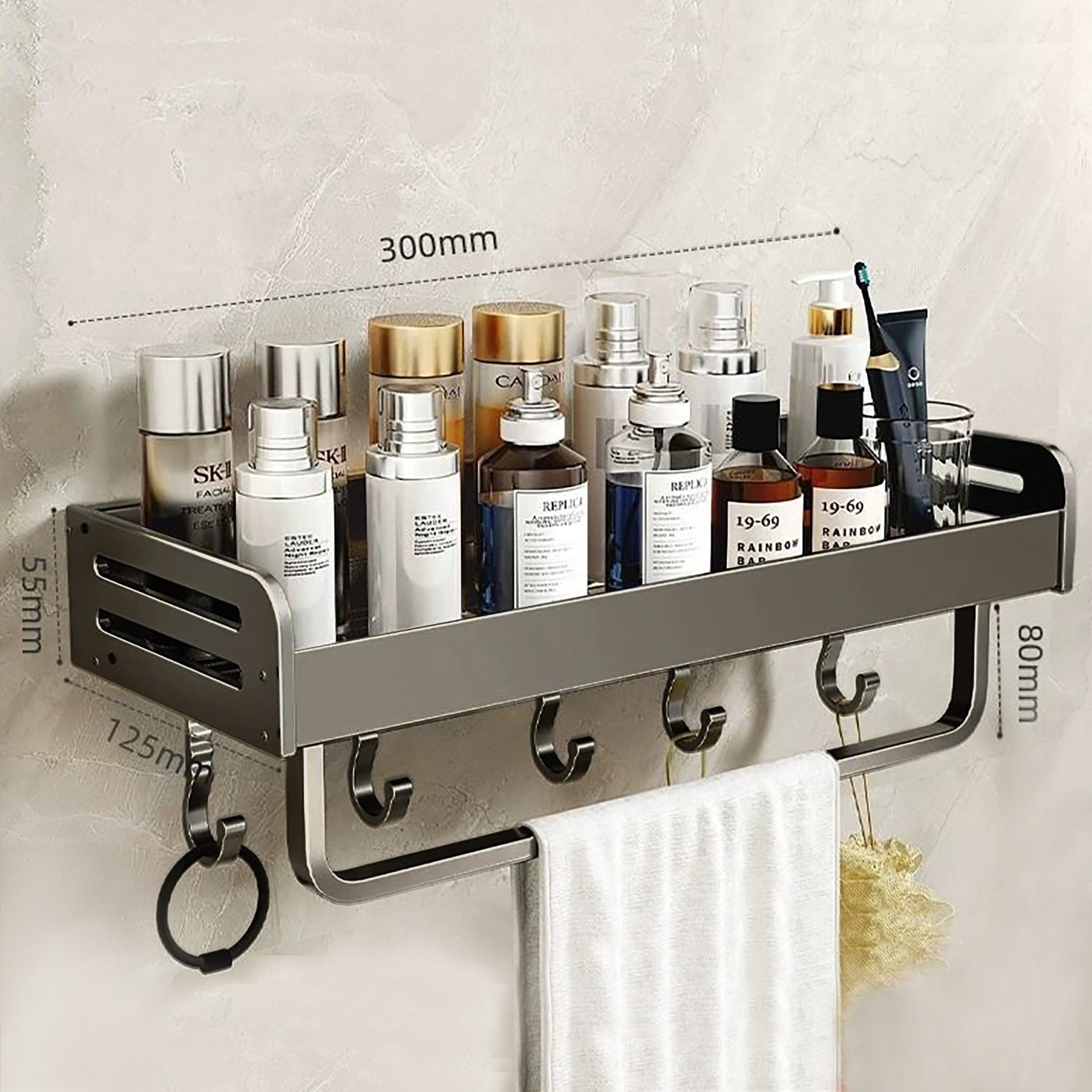 Luckice Duschablage Ohne Bohren 1 Stück 30cm Duschablage Organizer Badezimm günstig online kaufen