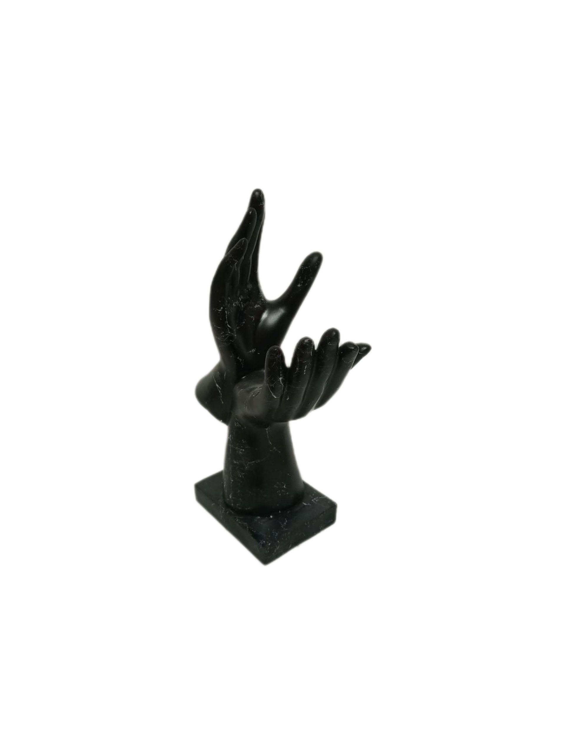 aus 2 Hände Schwarz Polyresin moebel17 Dekofigur Marmoroptik, Skulptur Dekofigur