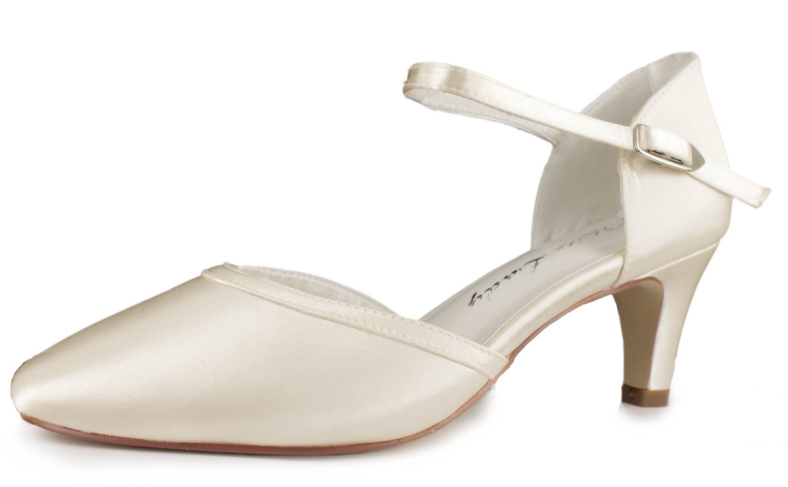 White Lady 752 ivory Satin - einfärbbare Brautschuhe Slingpumps