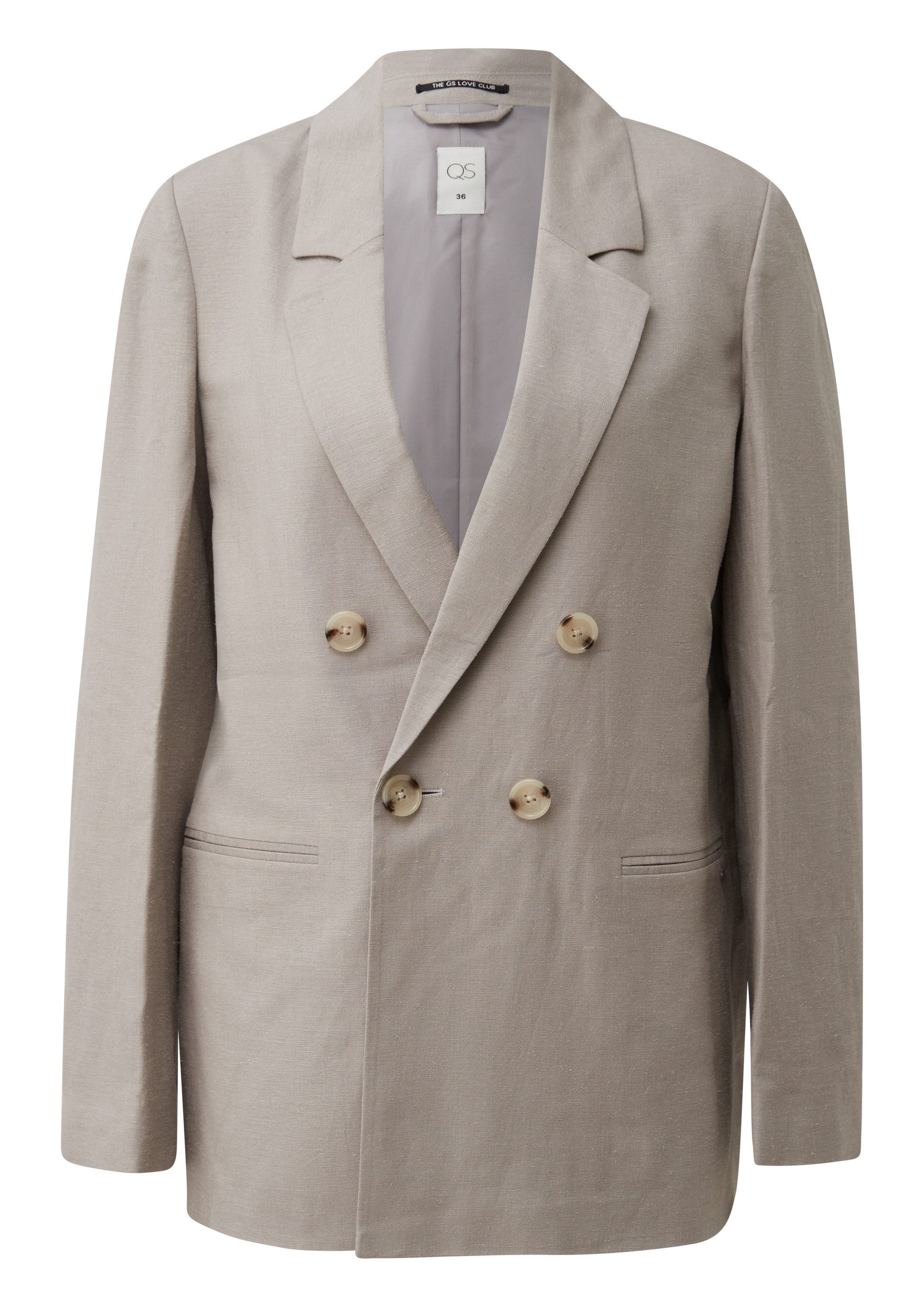 QS Jackenblazer Indoor-Blazer Leinenmix-Blazer
