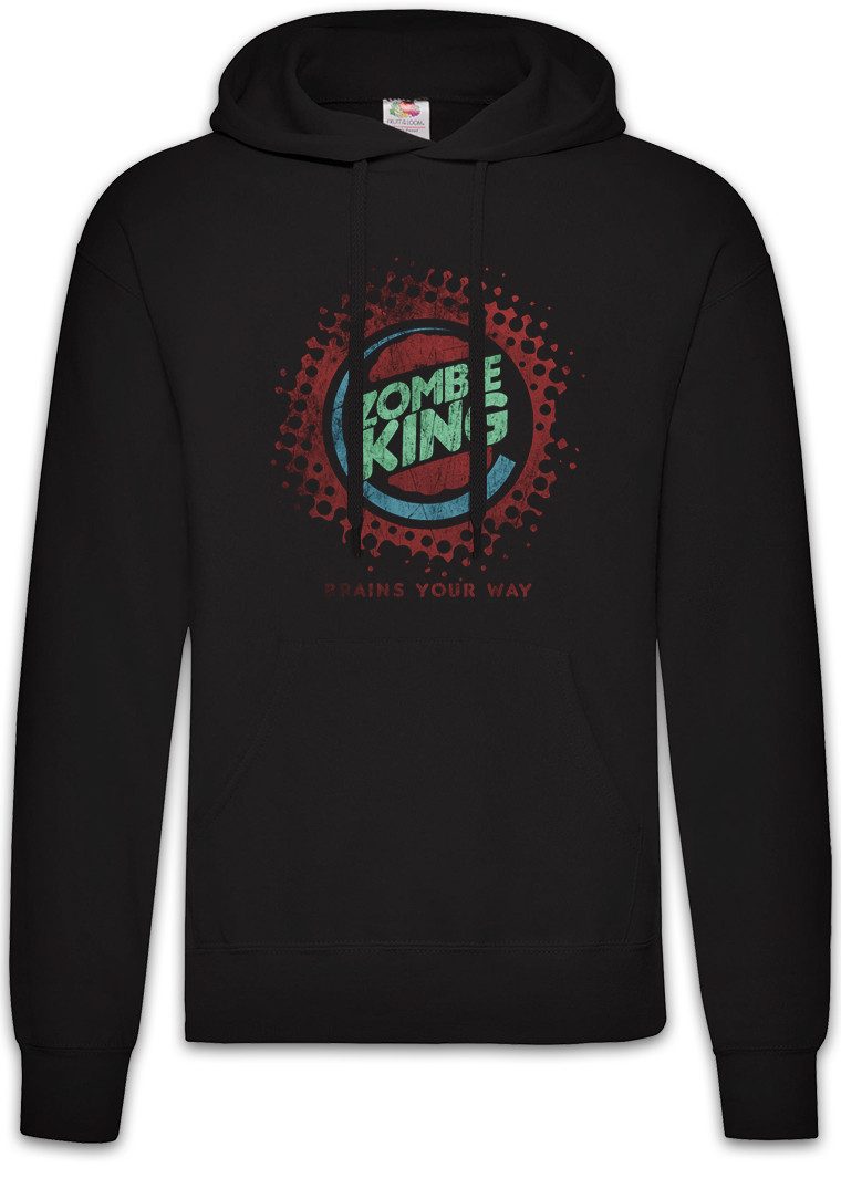 Hoodie Zombie King Herren Hoodie Walking Splatter Gore Blood Dead Burger