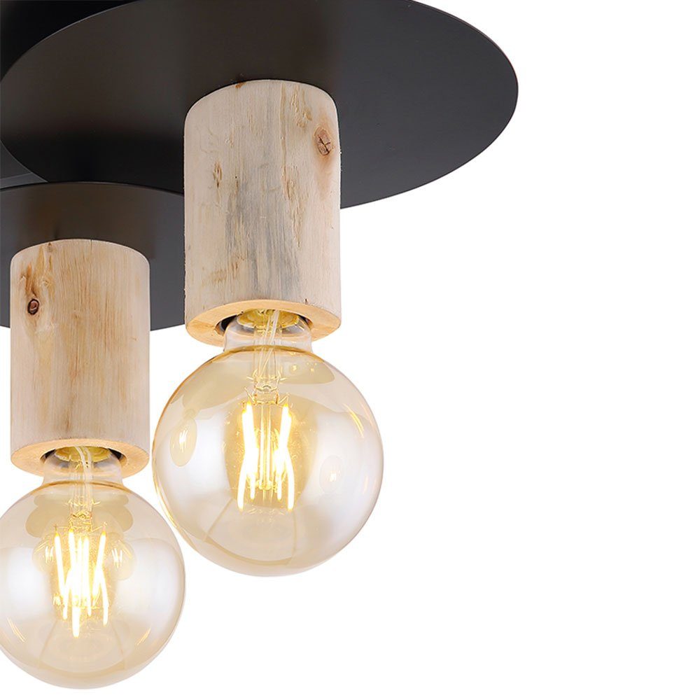 etc-shop Deckenlampe Vintage inklusive, E27 nicht Deckenstrahler, Leuchtmittel Holz Lampe