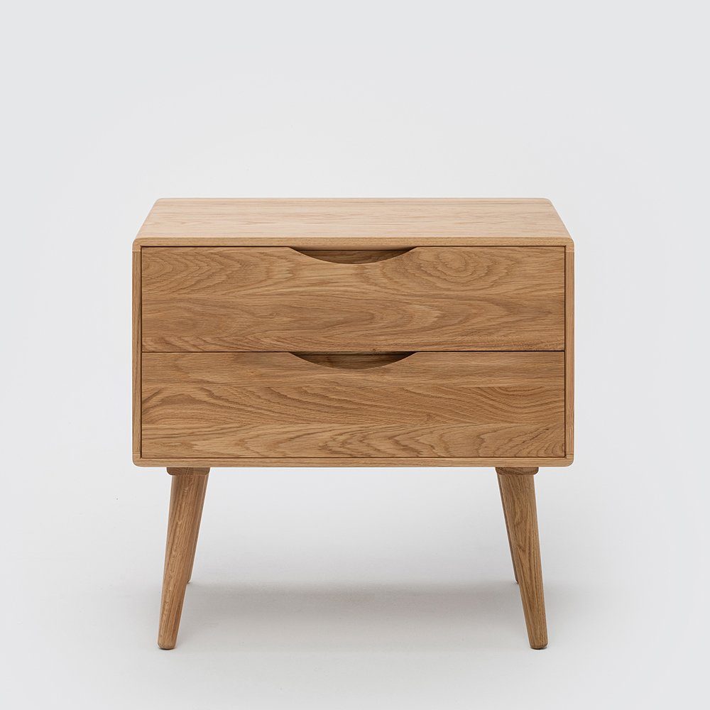 Mobello Nachttisch Primera Nachtschrank mit 2 Schubladen, Softclose & Skandinavisches Design