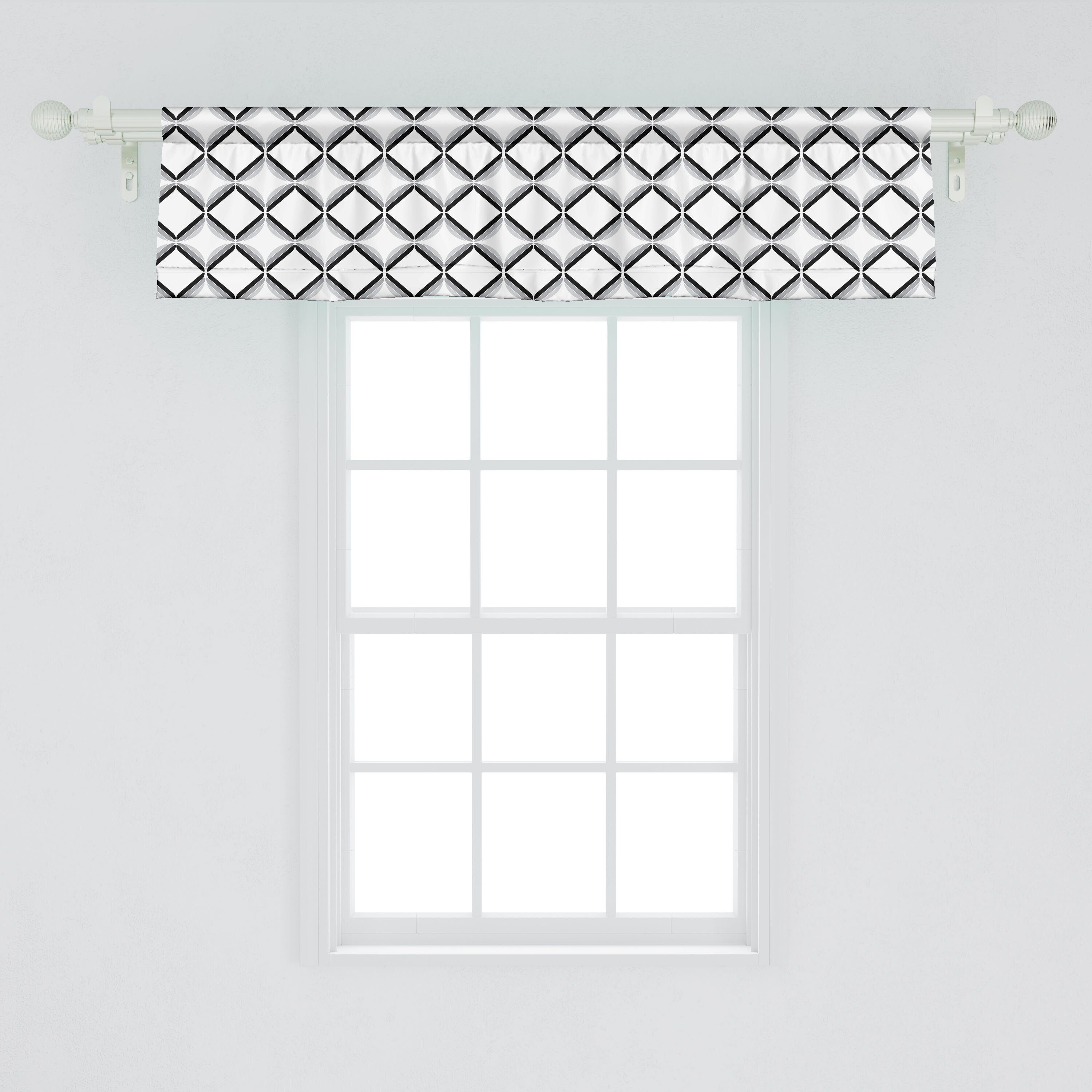 Volant Dekor Monochrome Küche Stangentasche, für Scheibengardine Schlafzimmer Forms Microfaser, Einfache Abakuhaus, mit Vorhang Geometrisch