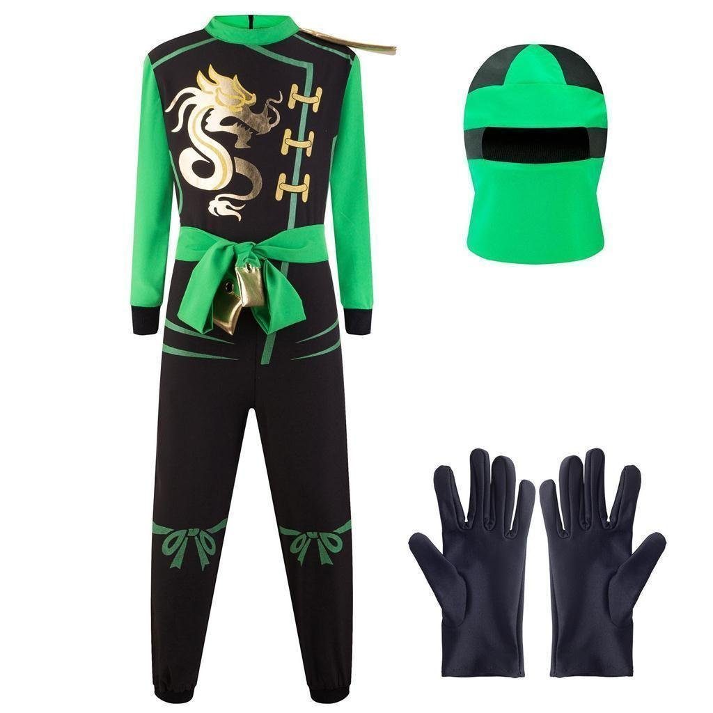 Katara Partyanzug Kinderkostüm Ninja Krieger für Jungs und Mädchen, mit Maske und Handschuhen, Fasching, Karneval, Halloween, Verkleidung