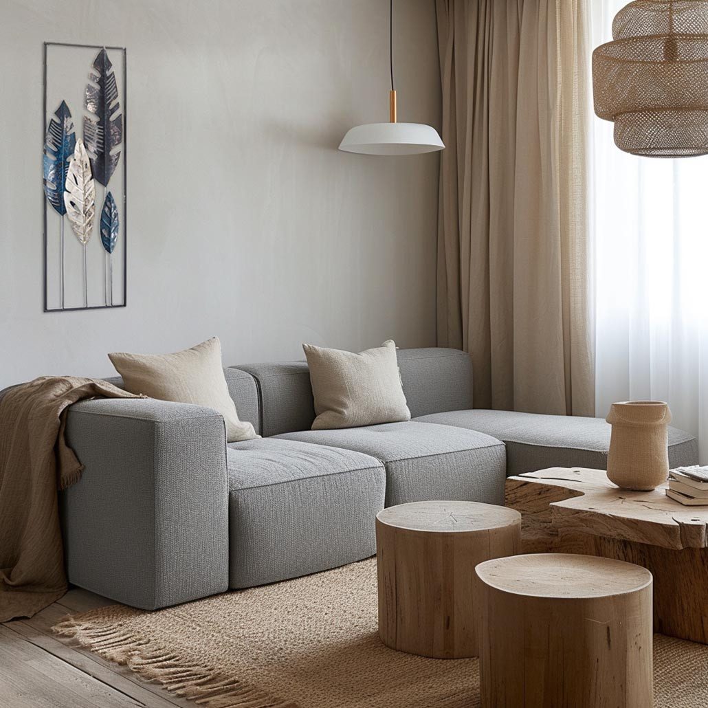 Kobolo Wandbild Metallbild LEAFS in Blau- und Grautönen, Vintage- und Used günstig online kaufen