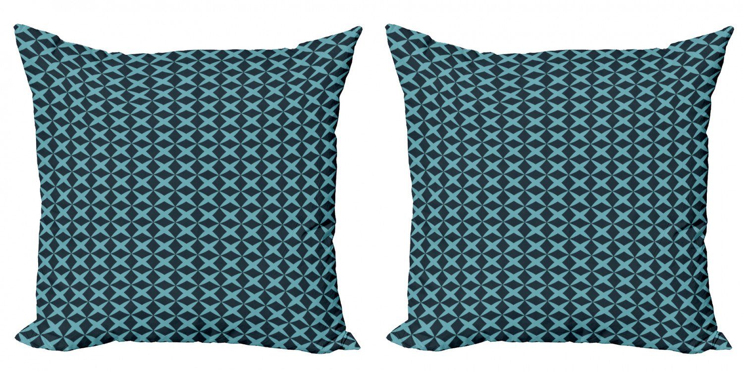 Kissenbezüge Modern Accent Doppelseitiger Digitaldruck, Abakuhaus (2 Stück), Blau Thick gekreuzte Linien