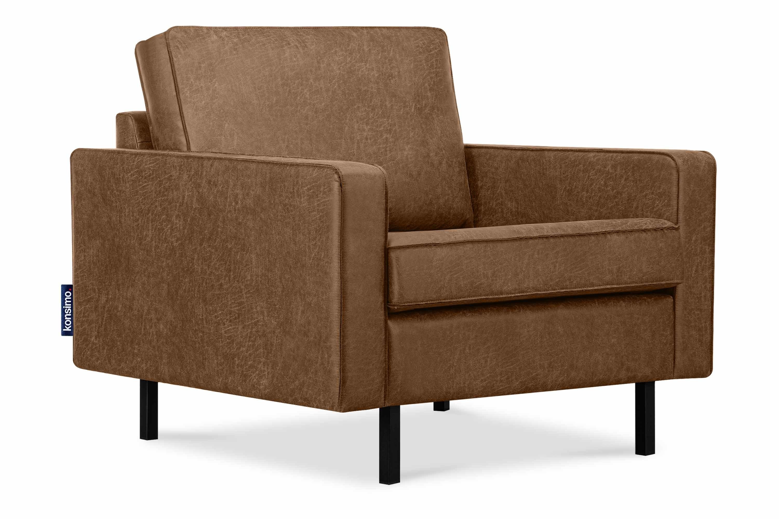 braun Vintage, INVIA Sessel Sessel, Loft-Stil Echtleder, in | EU, Konsimo Hergestellt braun Grundschicht: | braun