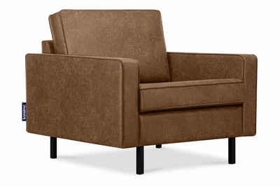 Konsimo Sessel INVIA Sessel, Grundschicht: Echtleder, Hergestellt in EU, Vintage, Loft-Stil