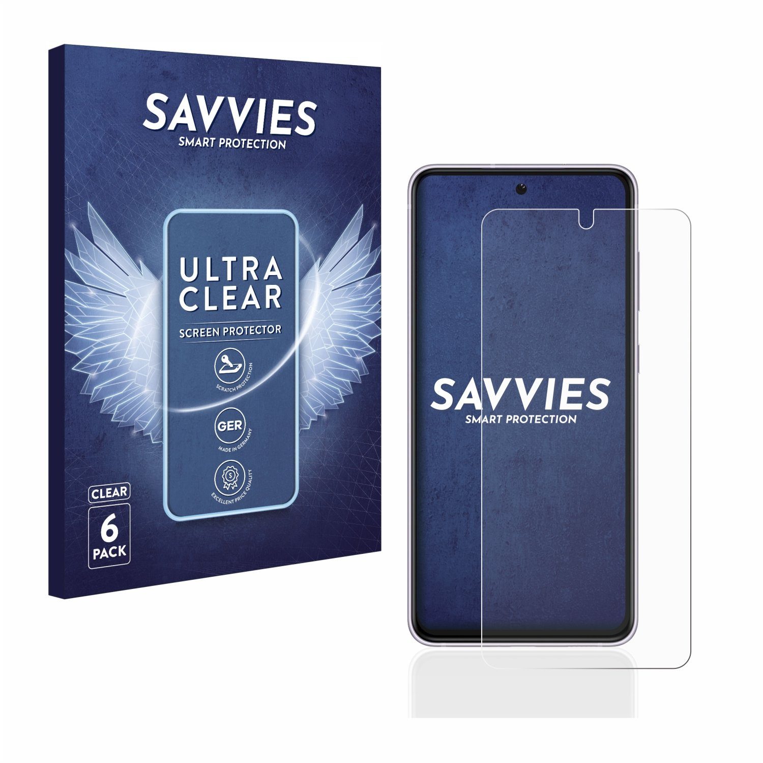 Savvies Displayschutzfolie Schutzfolie für Samsung Galaxy S21 FE 5G, 6 Stück, Displayschutz Schutz Folie Klar Transparent