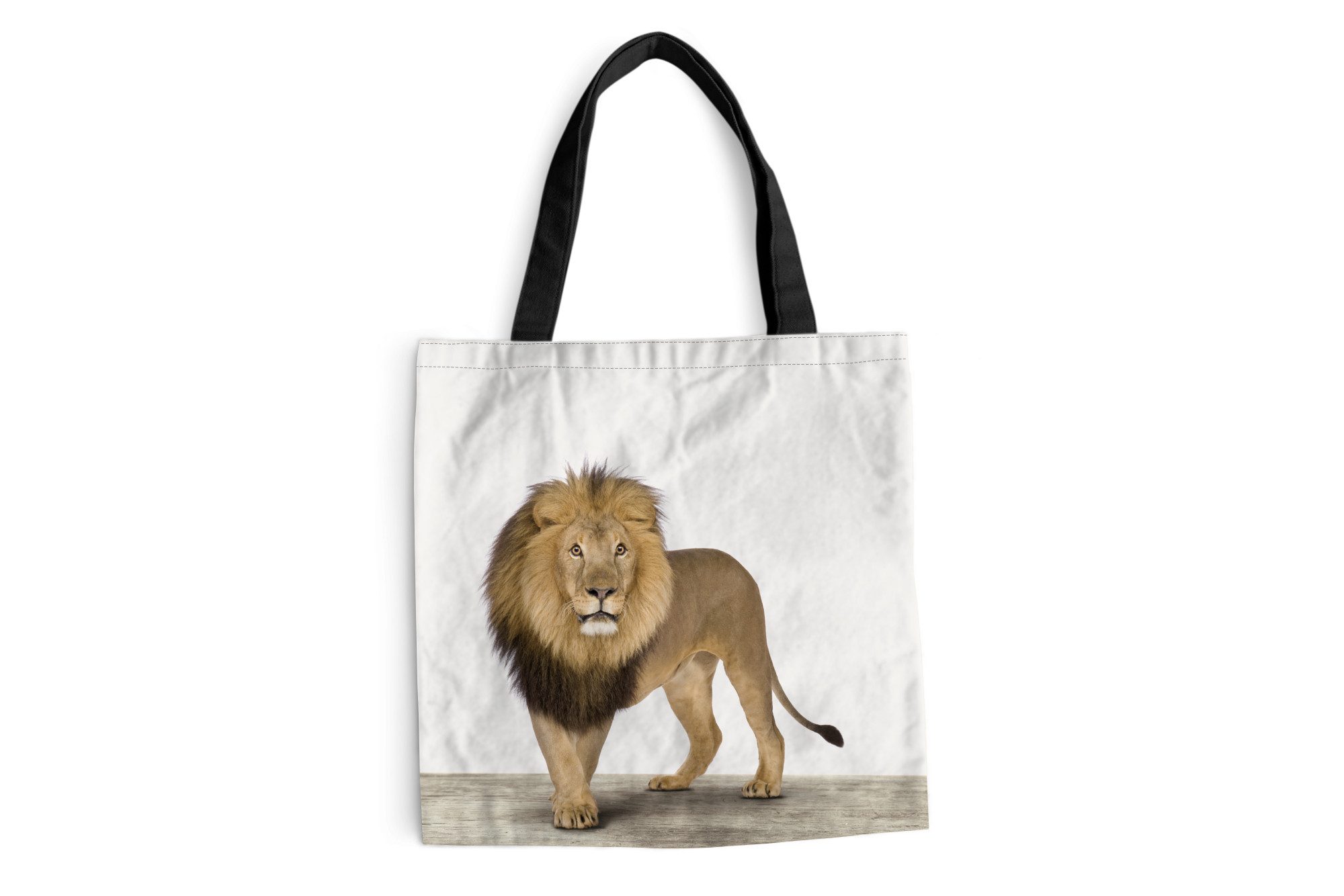 MuchoWow Shopper Jungen - Löwe - Tiere - Kinder - Mädchen, Handtasche, Damen und Herren, Schultertasche, Umhängetasche, Tote Bag