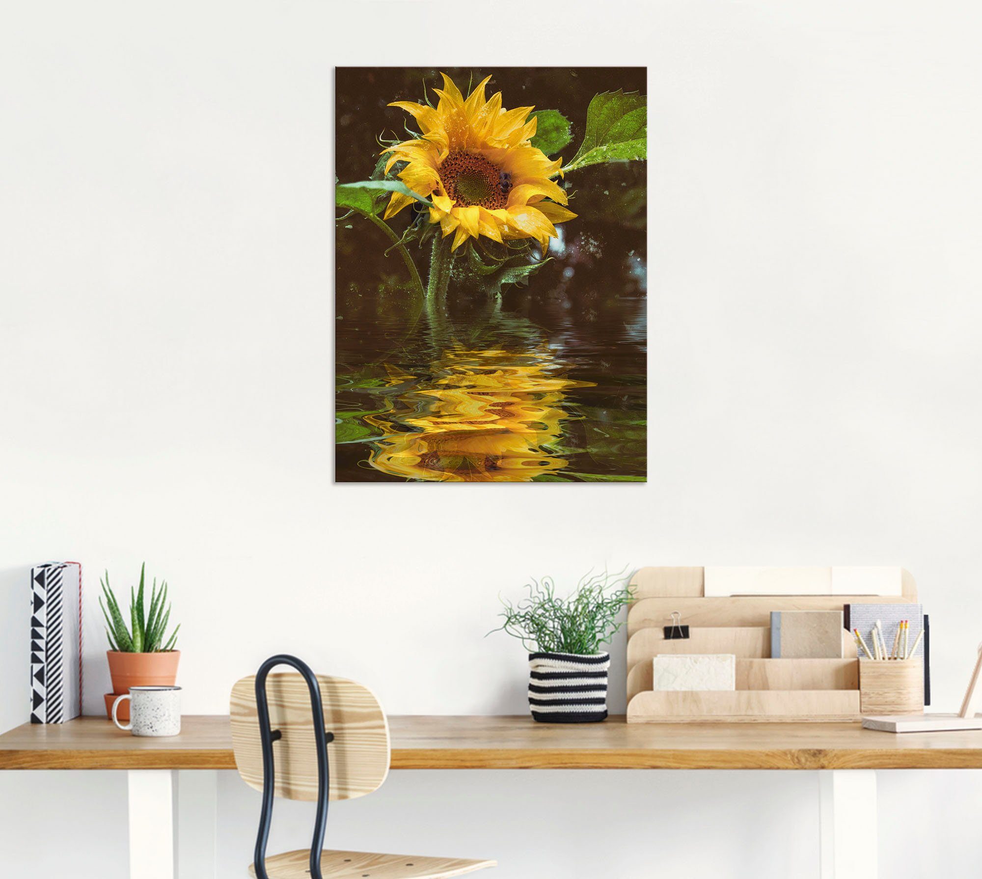 Artland Alu-Dibond-Druck Sonnenblume, Blumen (1 St), für Innen- und Außenbereich geeignet, Outdoorbild