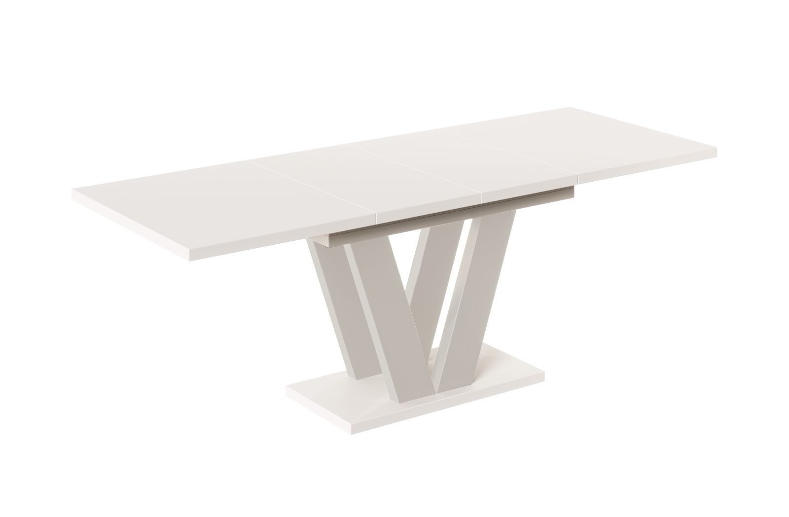 Endo-Moebel Esstisch Lara Esstisch 130–210cm ausziehbar für 8 Personen Tischbeine schwarz, Ausziehbar 130-210 (2x40 intern); 36mm; V-Säule; schwarz matt