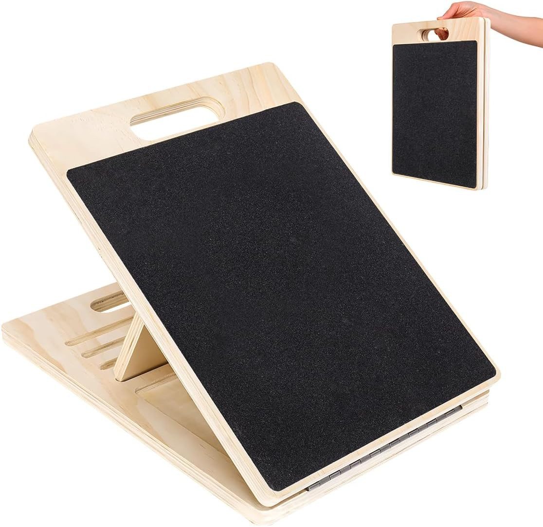 Balanceboard 40x30x4cm Slant Board Holz Schrägbrett Einstellbar Wackelbrett