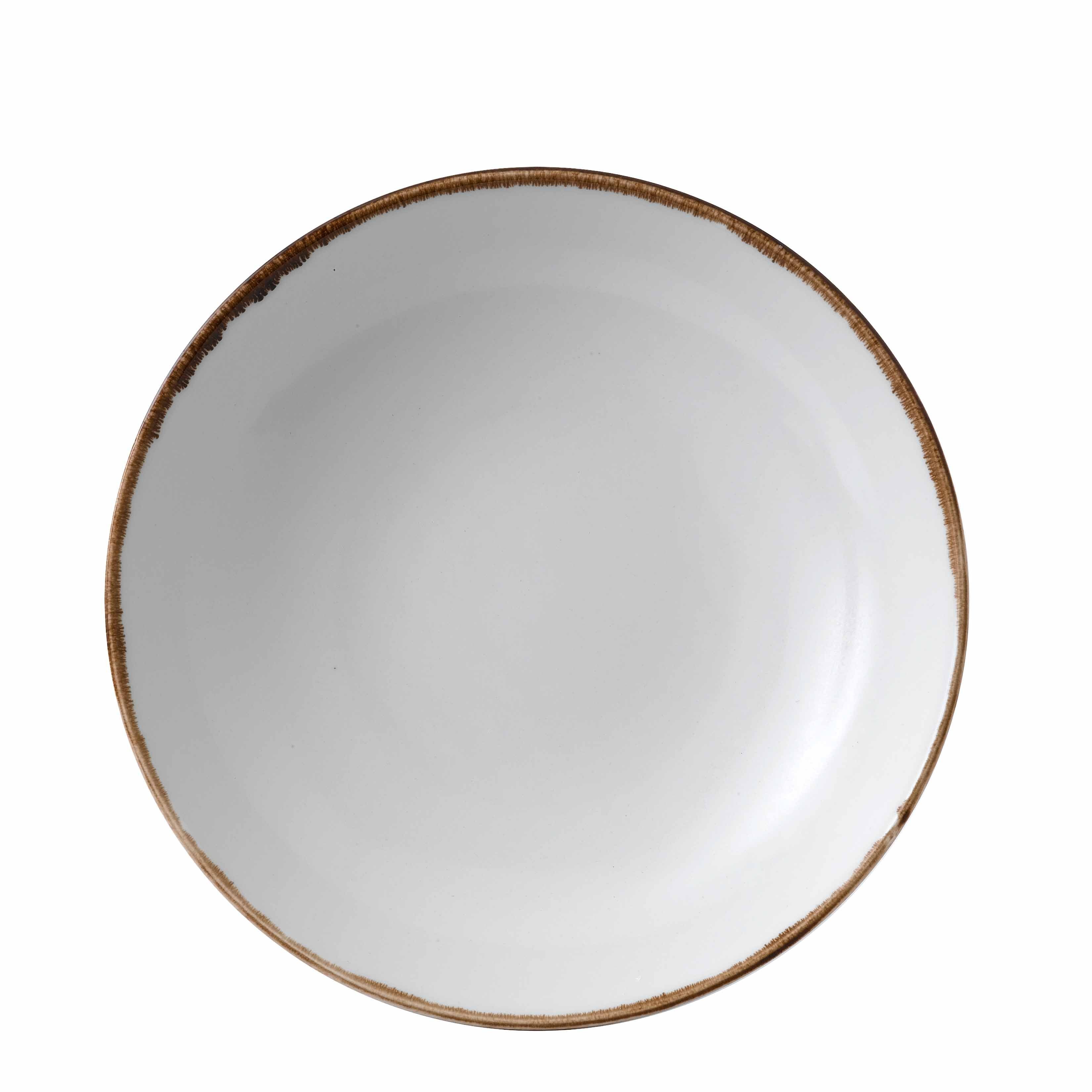 Dudson Teller-Set Dudson Harvest Natural Teller Tief Coup 18,2 cm/46,6 cl Rund Natur 12, Feinstes Porzellan