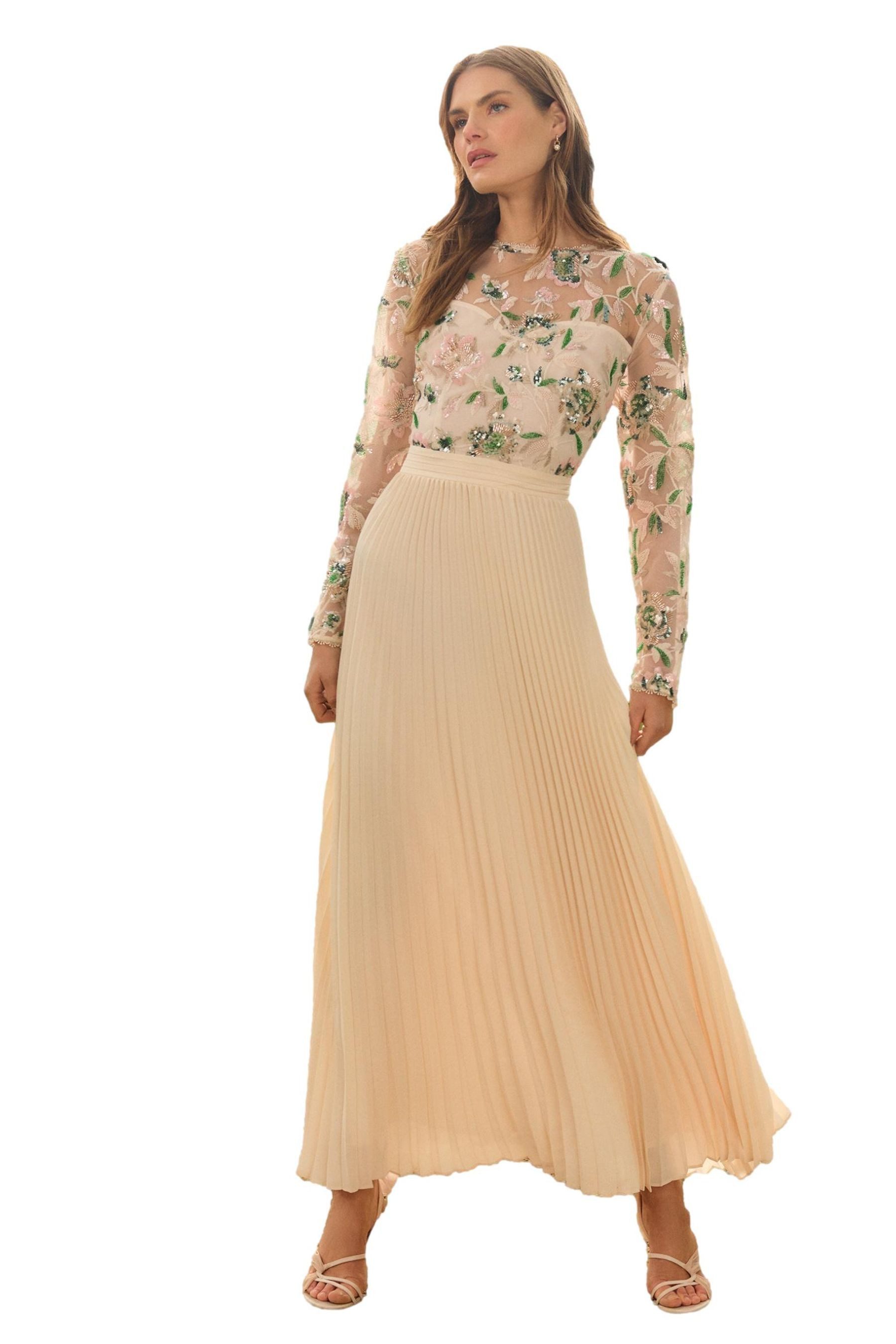 Love & Roses Plisseekleid Love & Roses plissiertes Maxikleid, Regular (1-tlg)