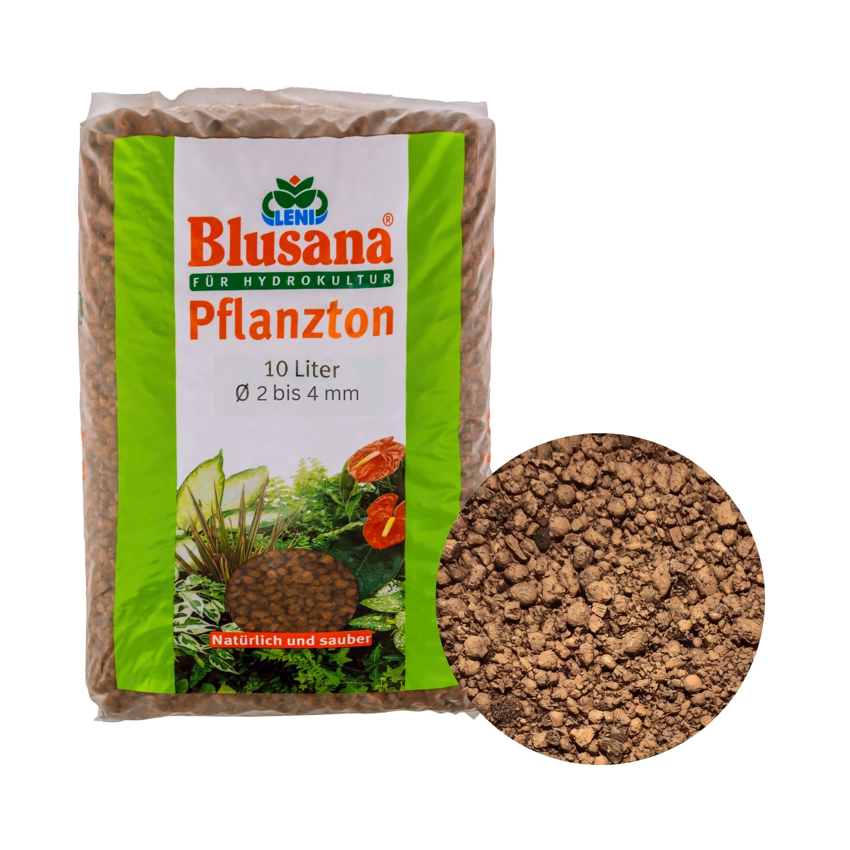 Blusana Pflanzgranulat Blähton Hydrokultur Pflanzton Granulat 2-4 mm, (Hydrogranulat Tonkugeln 10 Liter), für Hydro & Hydroponik Systeme, Drainage, Bodenauflockerung, Dekor