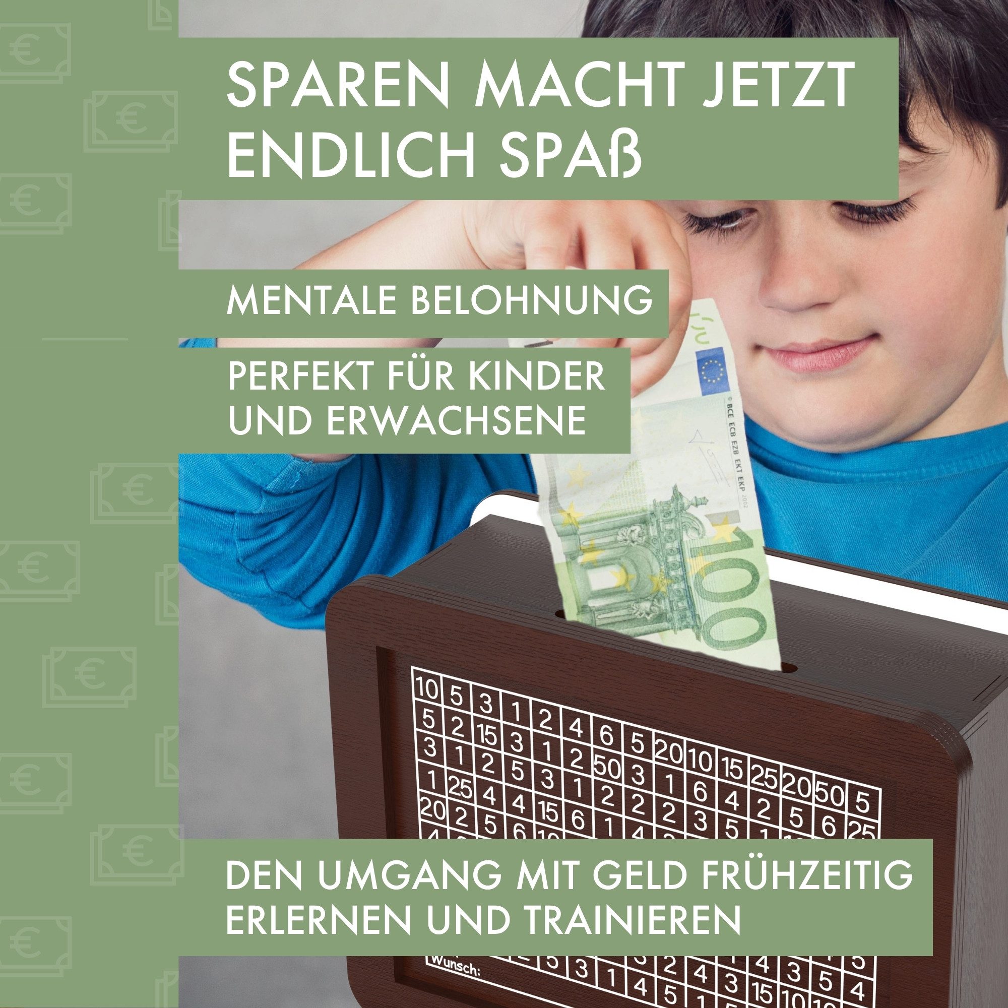 LumeeStar Spardose aus Holz mit Ziel – Motivierende Sparbox für Träume & Ziele