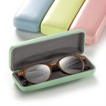 FEFI Brillenetui Hardcase, in Pastell-Farben, Set aus 1 Etui + hochwertigem Mikrofasertuch