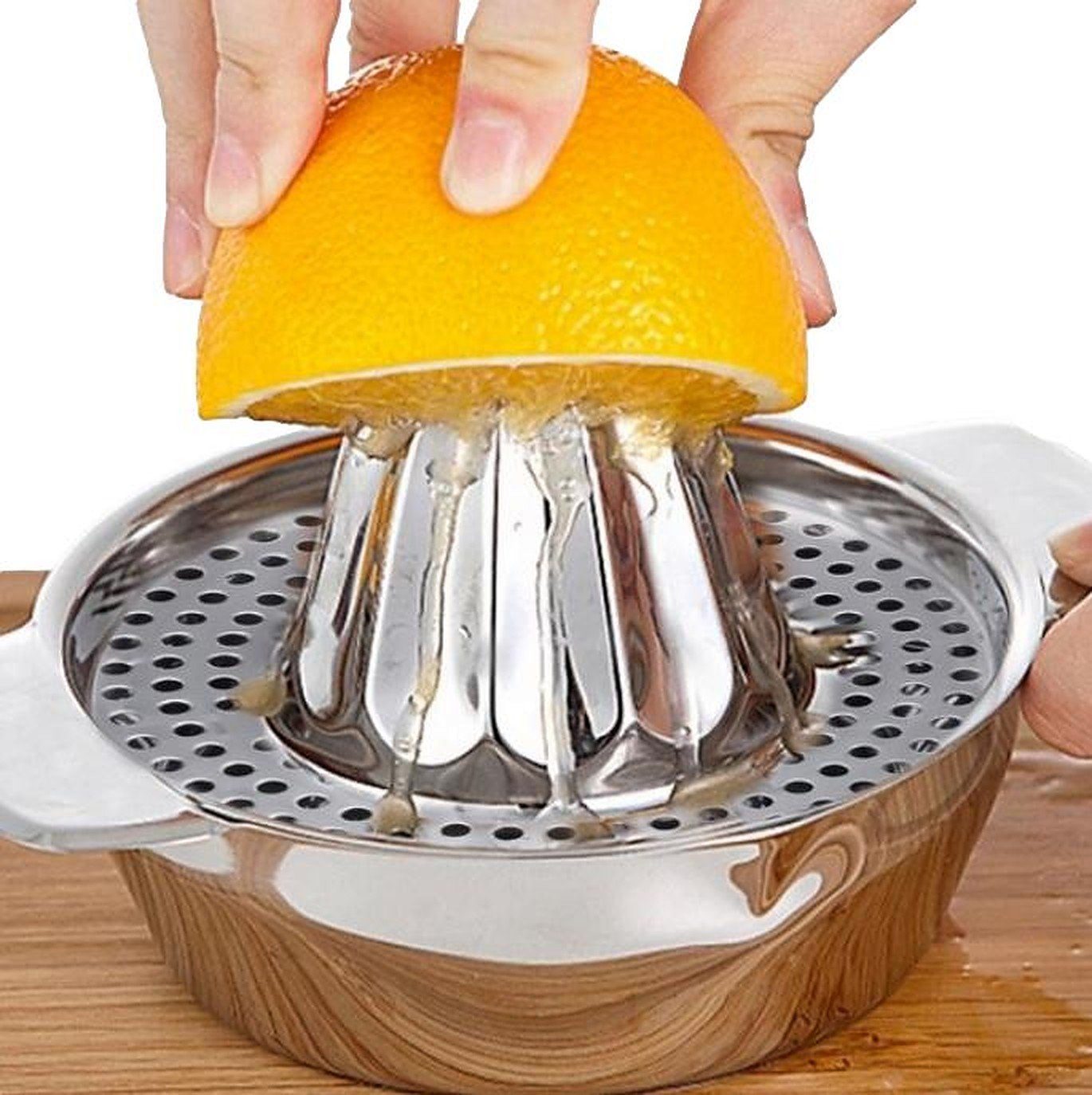 BAYLI Mörser Bayli Zitruspresse manuell aus Edelstahl, Ø12.5cm Saftpresse, Zitron