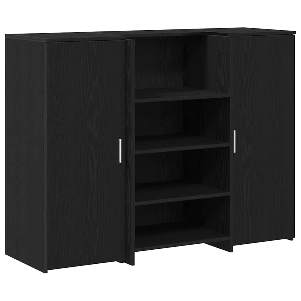 vidaXL Schreibtisch Empfangstheke Schwarz Eichen-Optik 135x50x103,5cm Holzwerkstoff