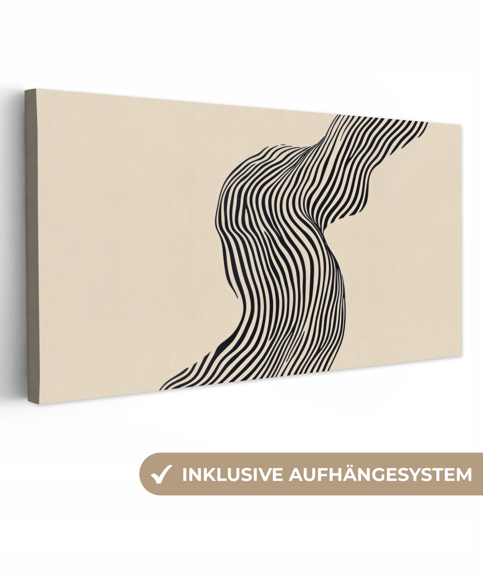 OneMillionCanvasses® Leinwandbild Panorama Gewellt - Linien günstig online kaufen