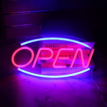 GelldG LED Nachtlicht LED Open Leuchtreklamen Open Wort Neon Nachtlichter für Raumdekor