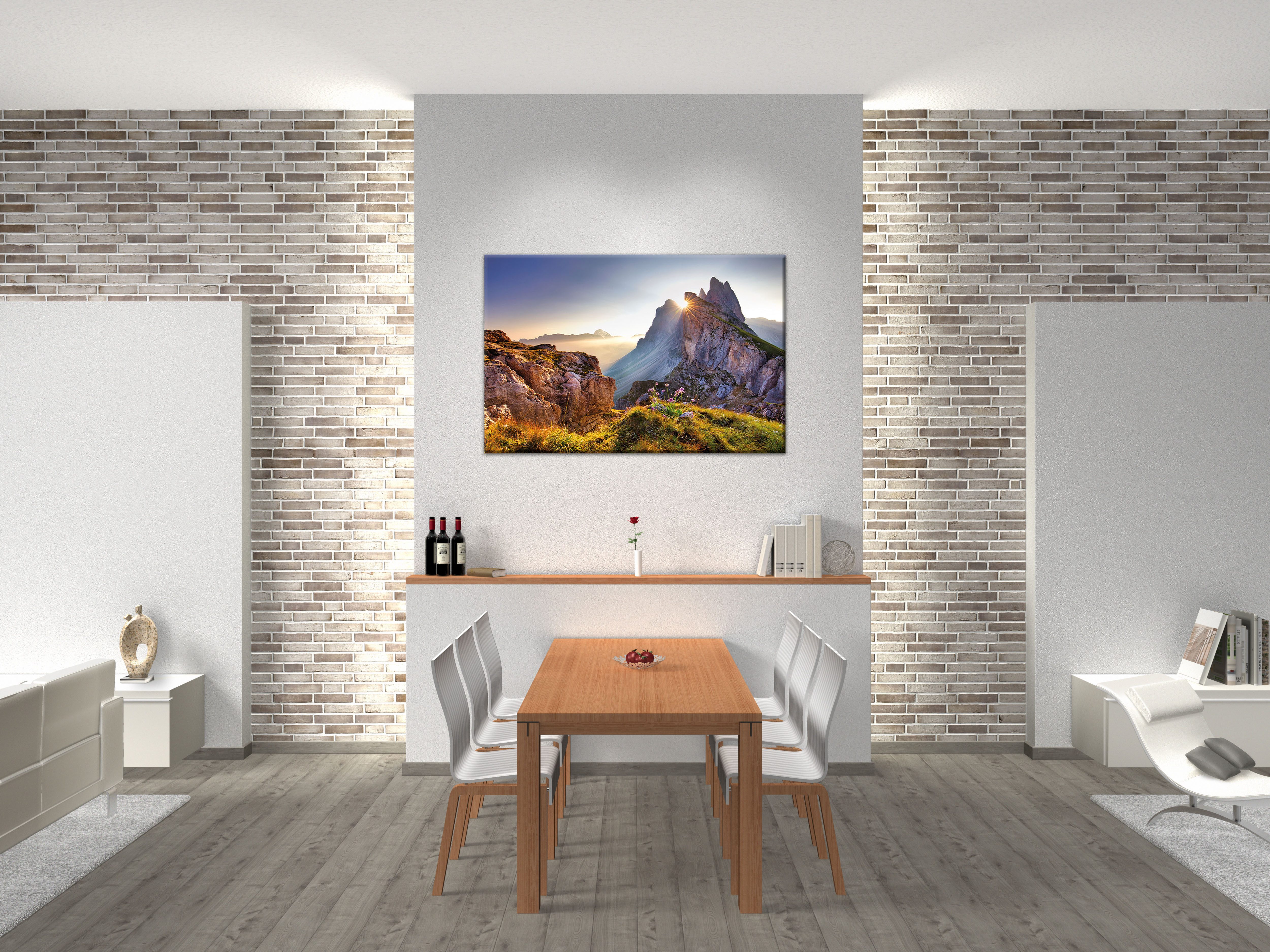 Bönninghoff Leinwandbild, Berge, Berge & Alpenbilder, Bilder vom Sonnenuntergang & -aufgang, Blumen, Blumenbilder, Landschaft, Landschaften, Natur, Pflanzen, Pflanzenbilder, Sonnenaufgang, Sonnenaufgang & -untergang, Wiesen & Baumbilder, Wiesen & Bäume (1 St)