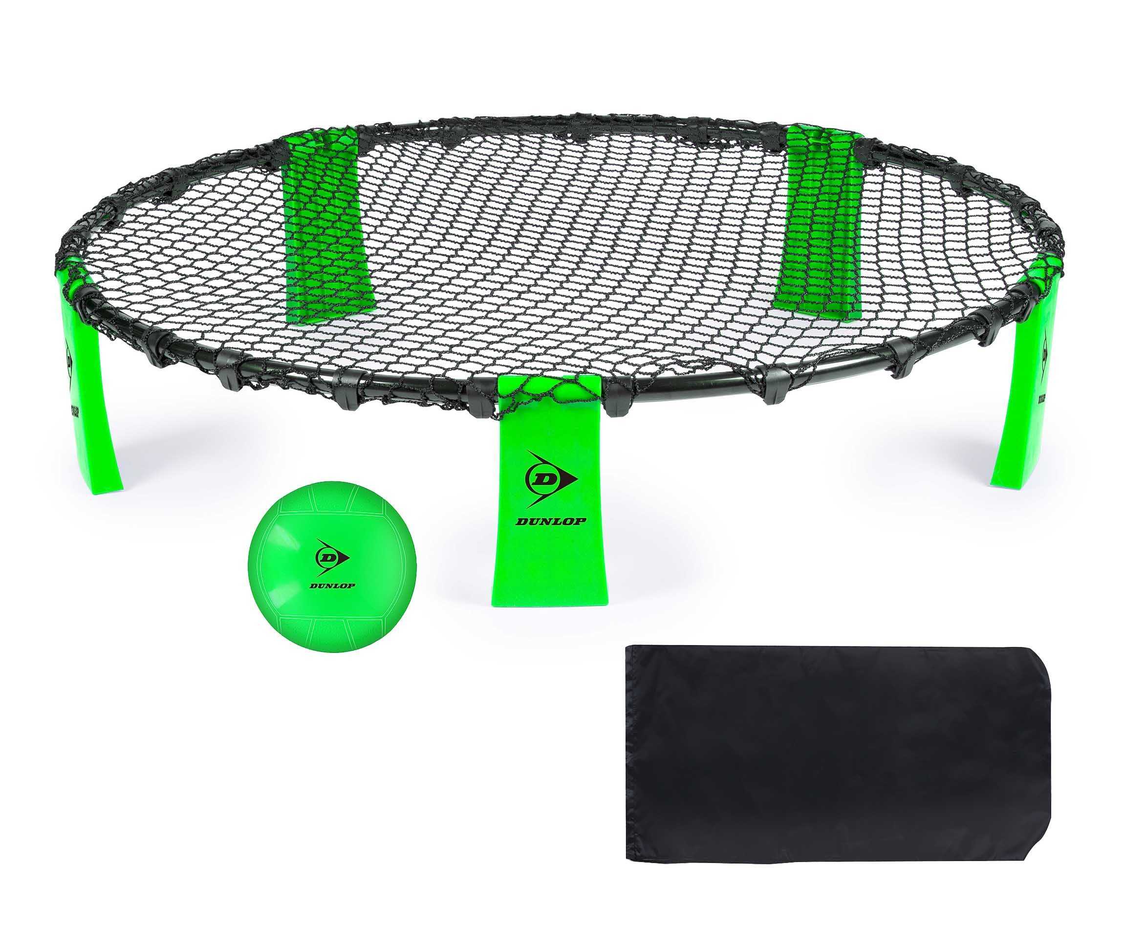 Dunlop Spielball Ball Netz Spiel (Set mit Ball, Luftpumpe, stabilem Rahmen, Rundnetz, Tragetasche), Spyderball-Spiel