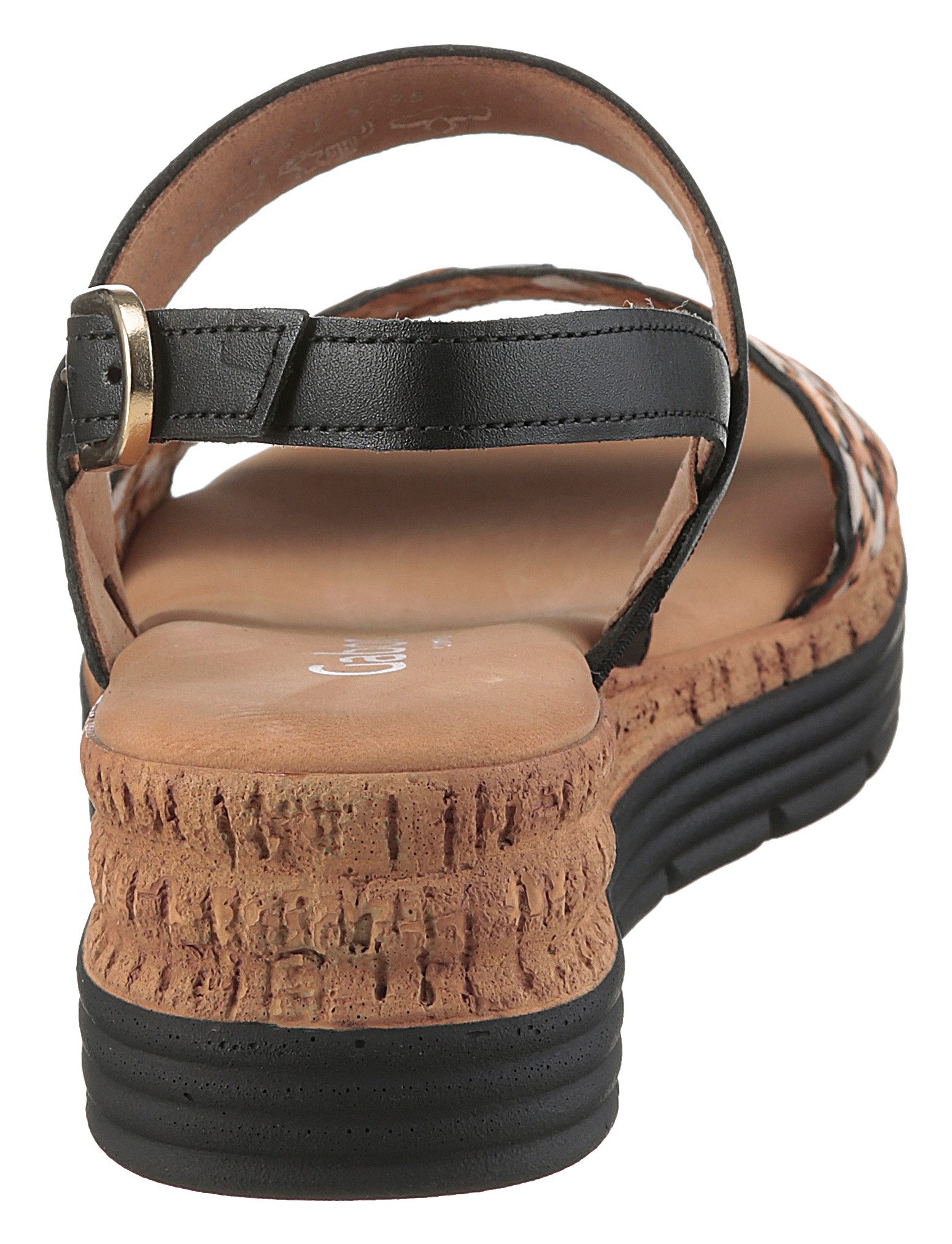 Gabor GENUA Keilsandalette, Sommmerschuh, Riemchensandale in Flechtoptik, G-Weite