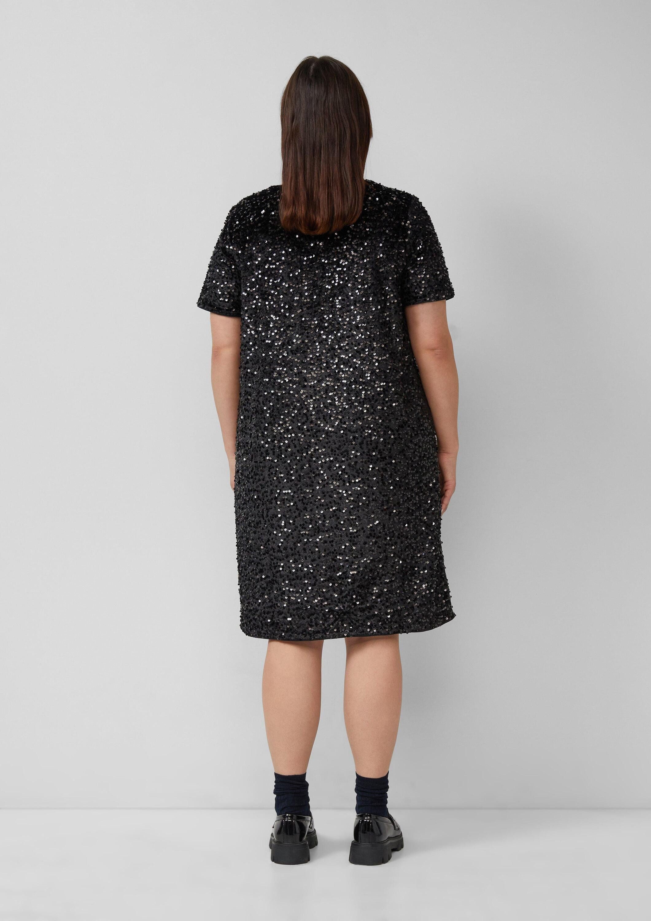 s.Oliver Minikleid Kleid Samtkleid mit Pailletten
