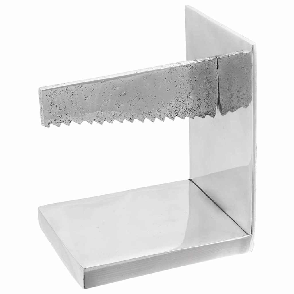furnicato Buchstütze Buchstützen 11 x 14 x 17,5 cm Silber (1 St), Hochglanz-Aktenstützen mit Intarsien für dein Wohnzimmer