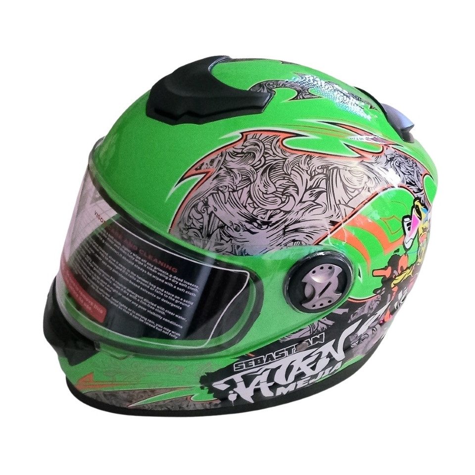 FunSport-Factory Motocrosshelm Motocross Kinderhelm Integralhelm Mejia Hellgrün, Visier