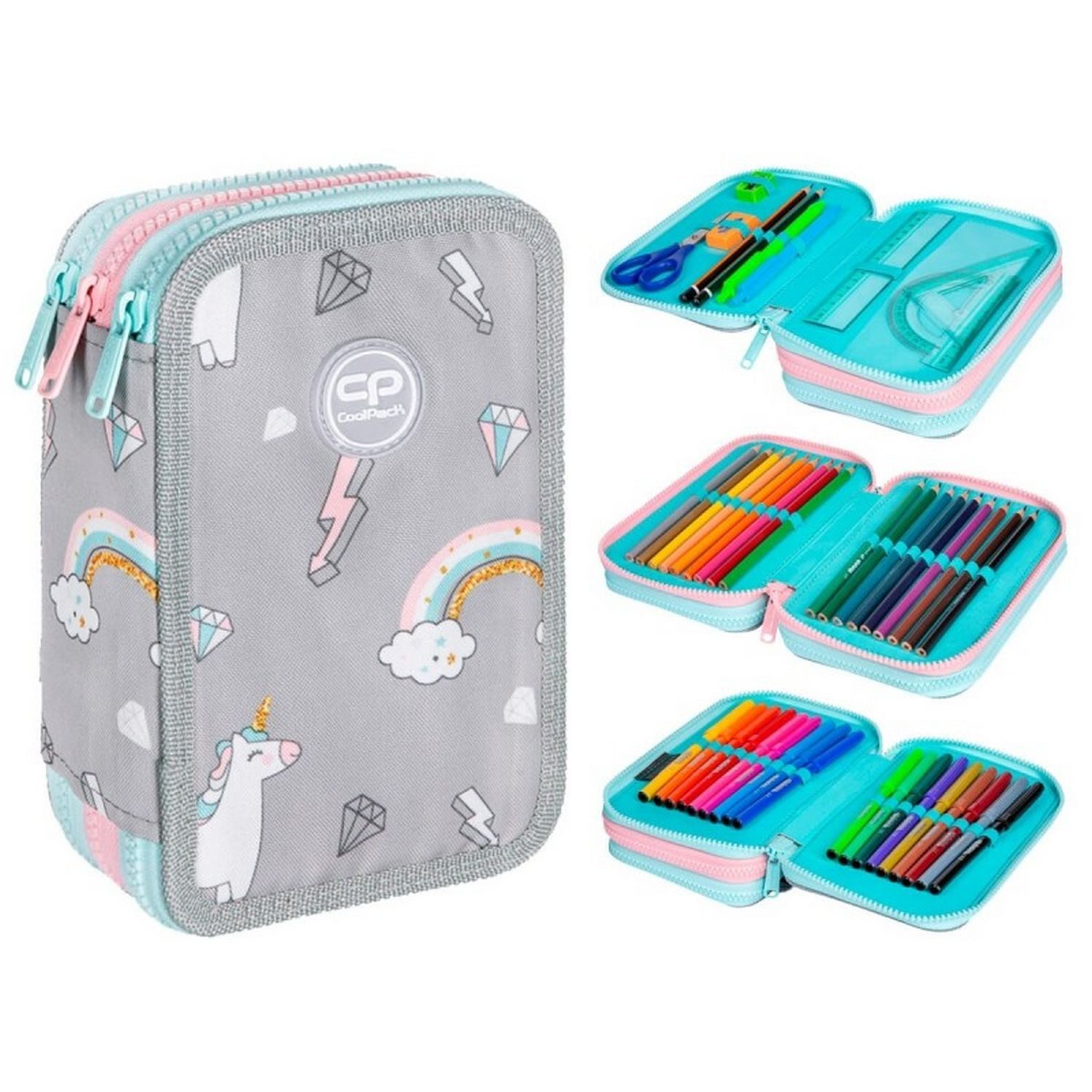 CoolPack Federmäppchen COOLPACK - JUMPER 3 - Dreifach-Federmäppchen mit Zubehör - SWEET DREAM