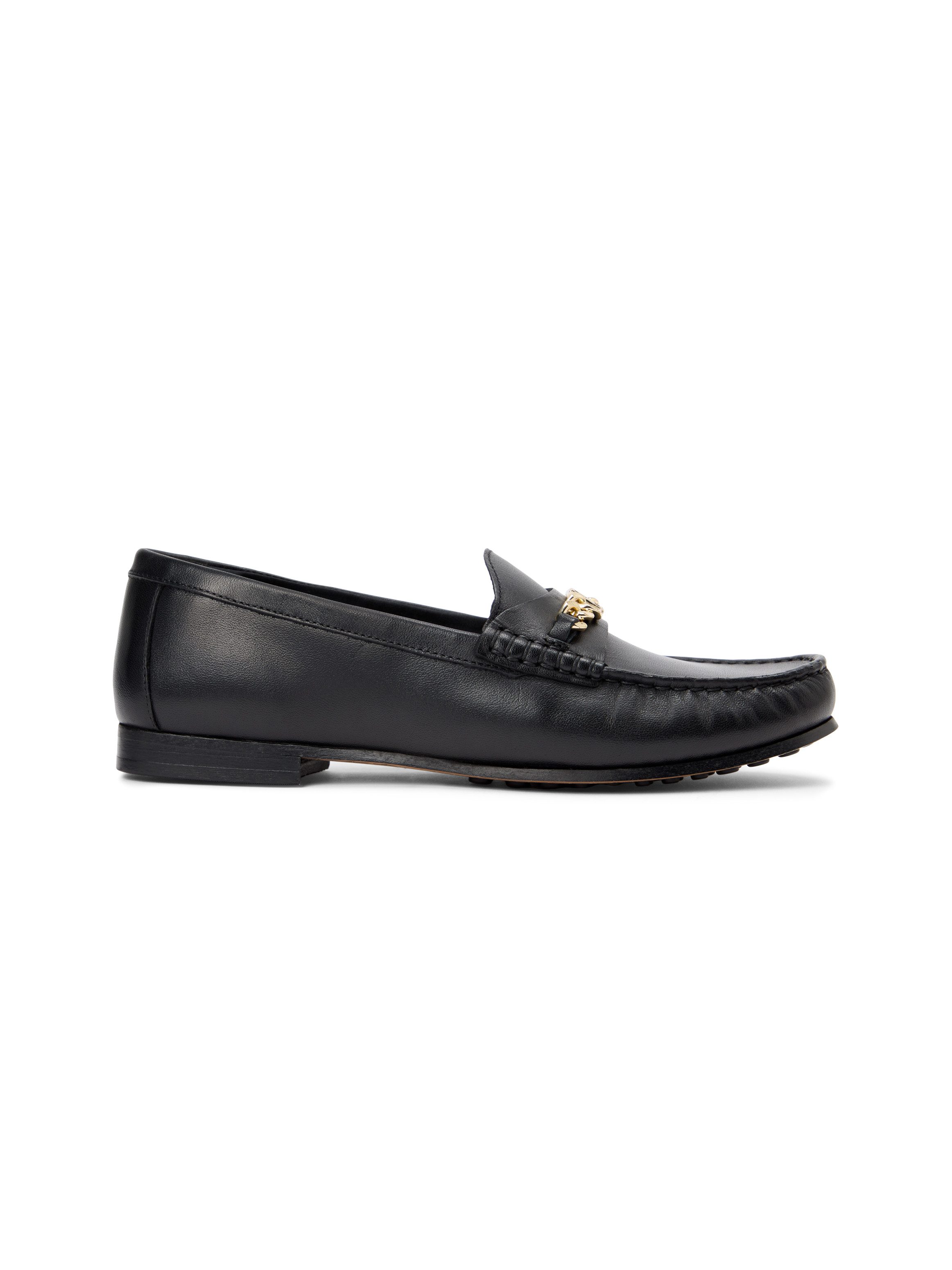 Tommy Hilfiger TH CHAIN LEATHER LOAFER Loafer Businesschuh, Slipper, Schlupfschuh mit goldfarbener Zierkette – Bild 4 von 5