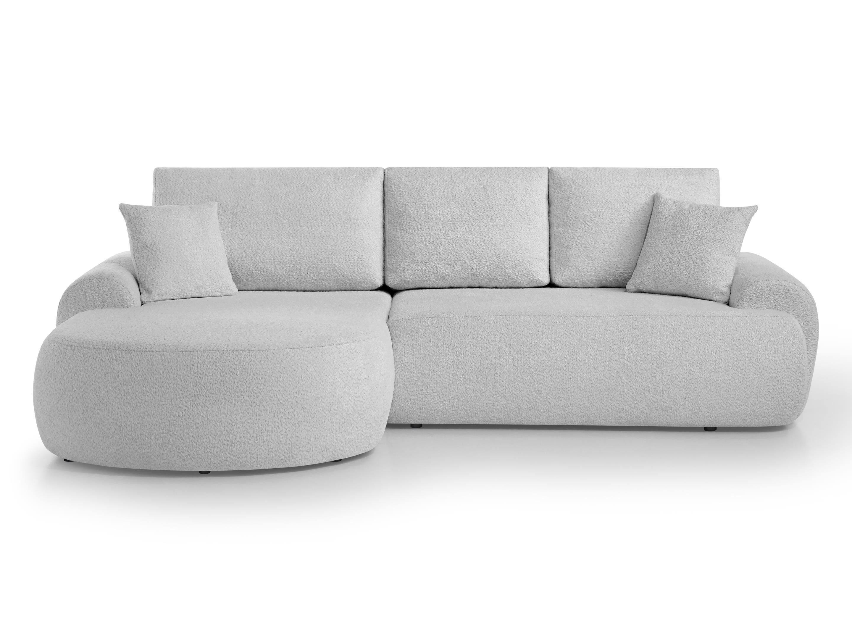 Beautysofa Ecksofa mit Kissen aus Bouclé-Stoff günstig online kaufen