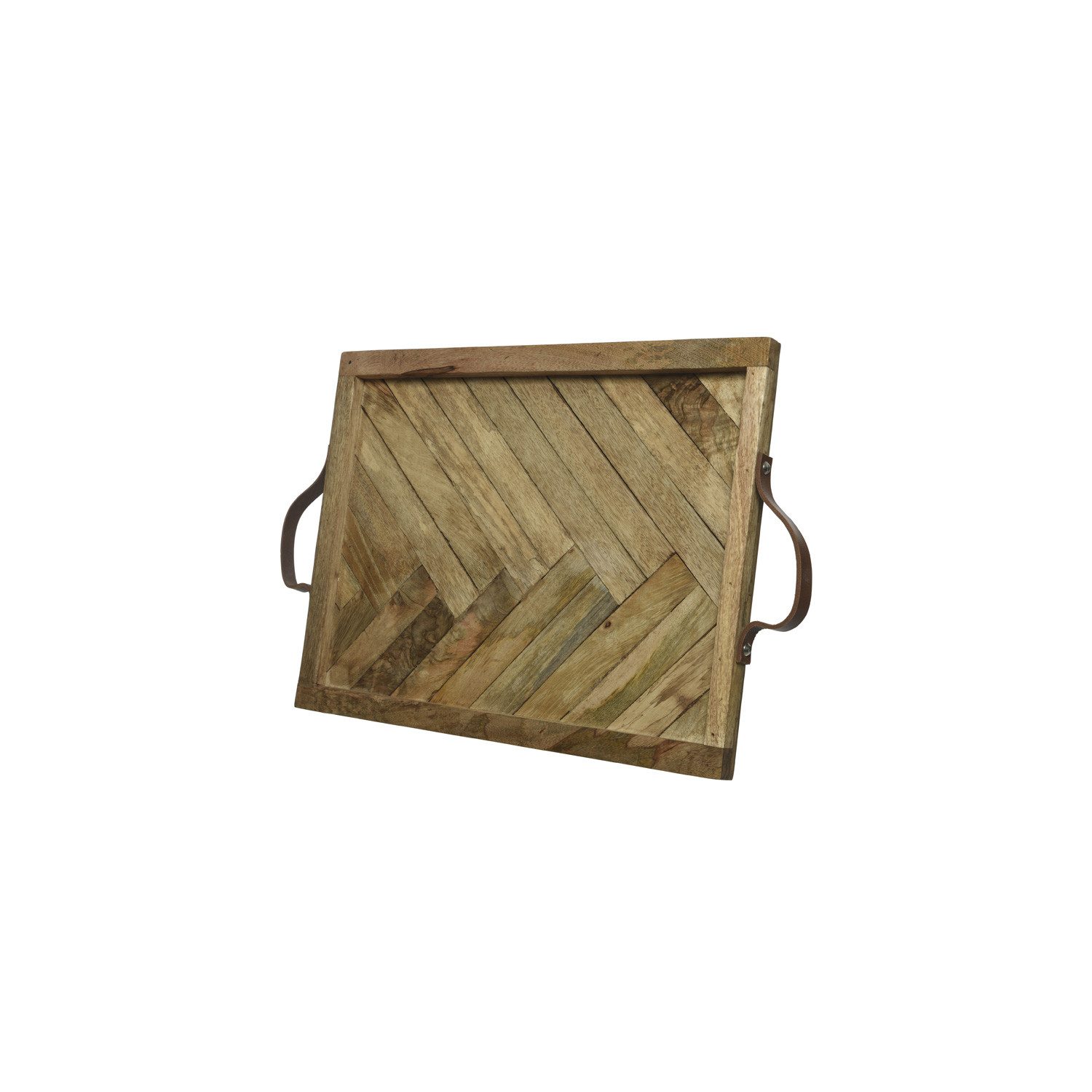 Dekotablett Tablett Holz Kerzentablett Serviertablett rechteckig Mangoholz 54cm