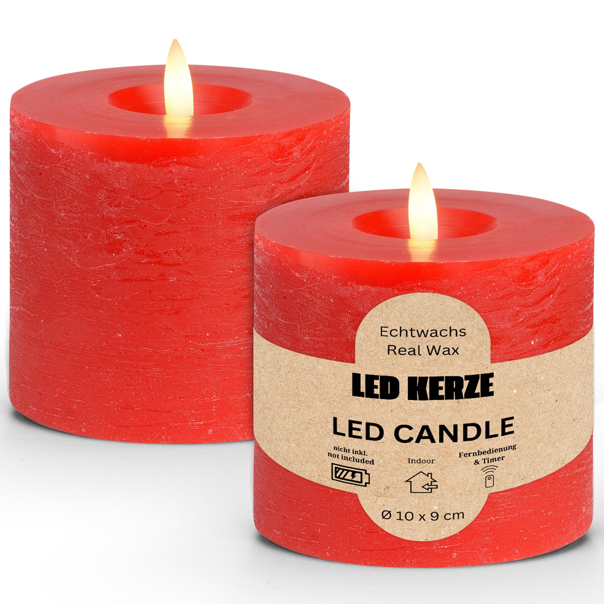 matches21 HOME & HOBBY LED-Kerze LED Stumpenkerzen Set Wachs, Flackernde Fl günstig online kaufen