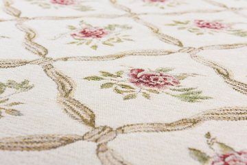 Teppich Flomi Rose Garden, THEKO, rechteckig, Höhe: 4 mm, Flachgewebe, romatisch verspielt, mit Bordüre