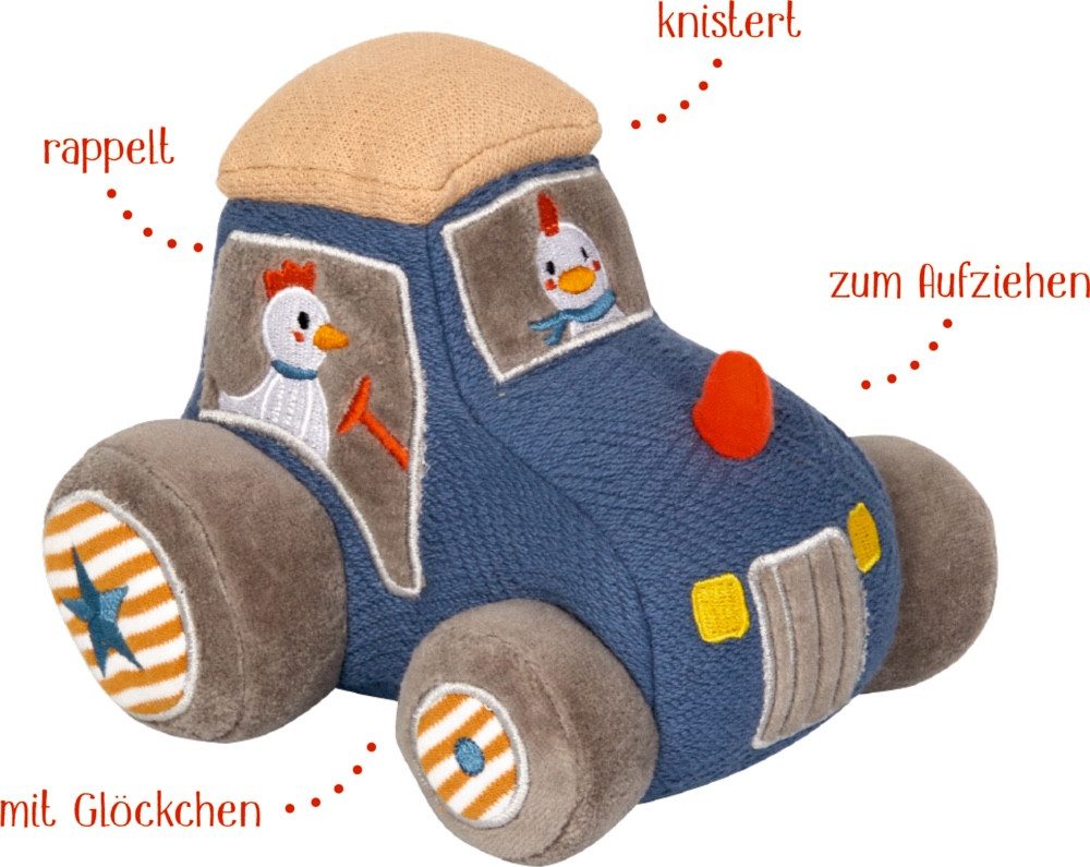 COPPENRATH DIE SPIEGELBURG Rasselball Activity-Traktor - Little Wonder, mit Aufziehfunktion