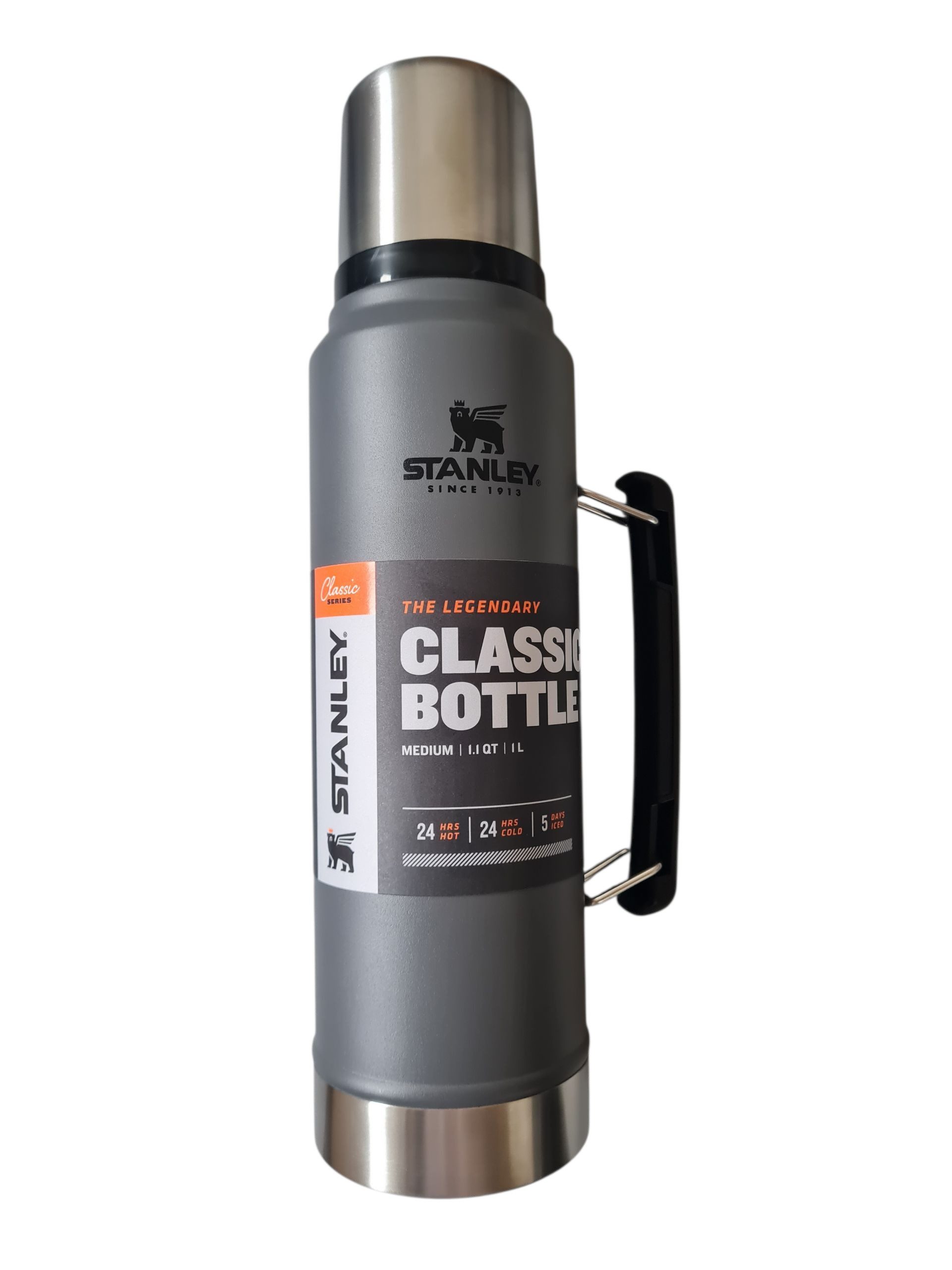 Stanley 1913 Thermoflasche Stanley Classic Vakuum Flasche,1L, charcoal Grau