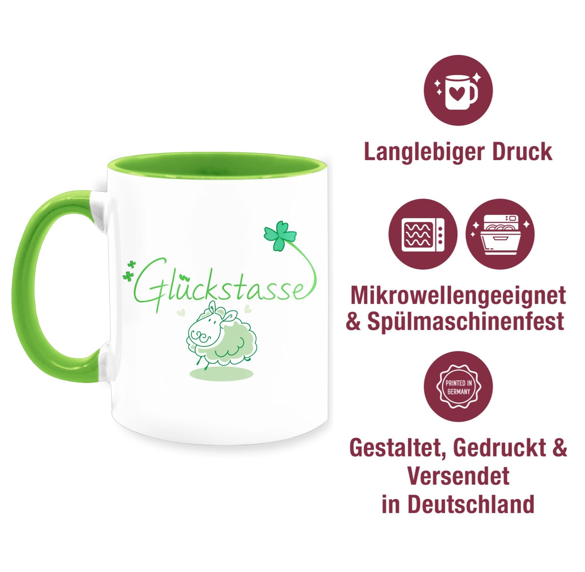 Shirtracer Tasse Glückstasse, Keramik, 1 Hellgrün Statement