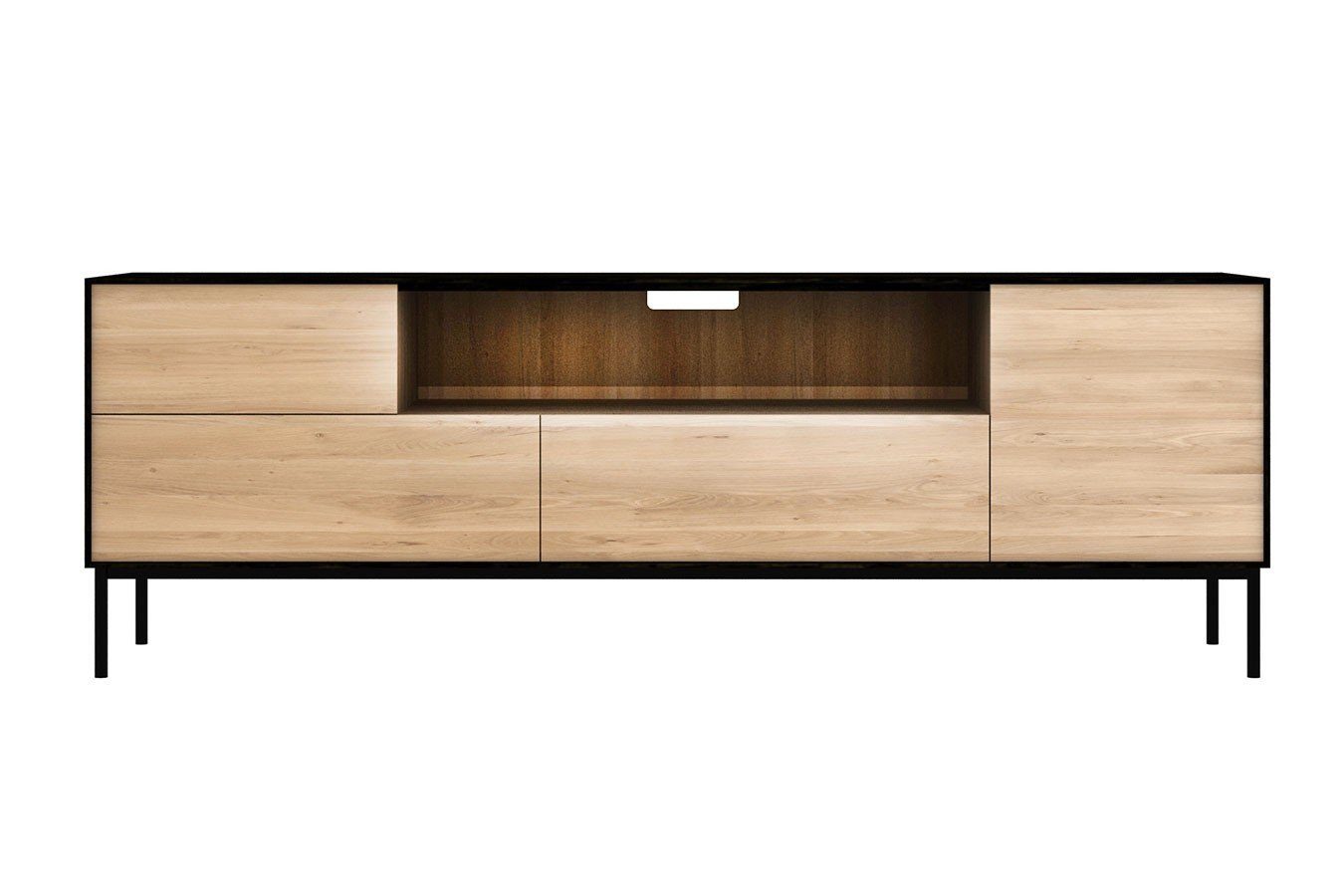 daslagerhaus living Sideboard TV Board Blackbird Eiche massiv B 180 cm