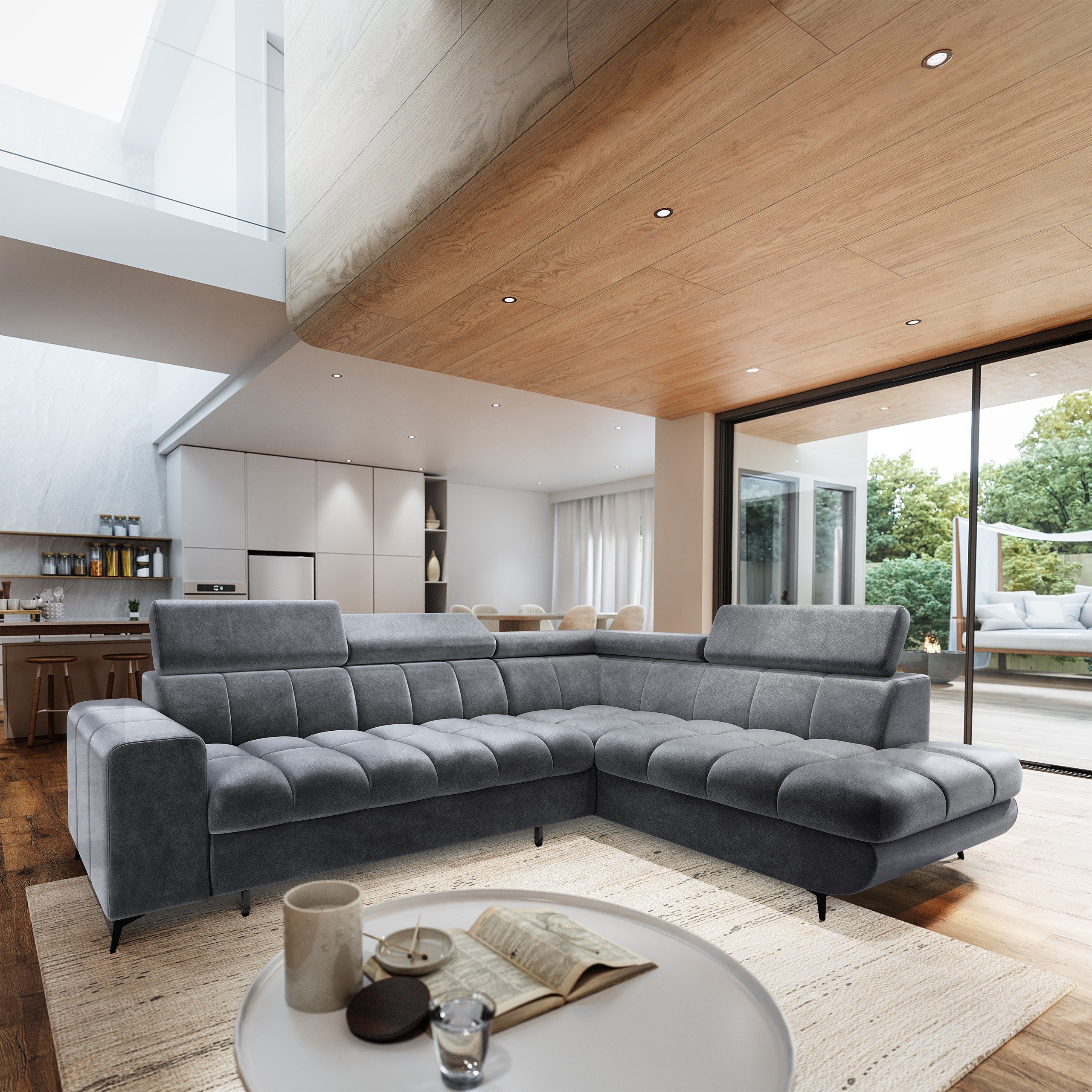 Masseno Ecksofa MORIVA mit Schlaffunktion L-Form, Sofa mit Bettkasten