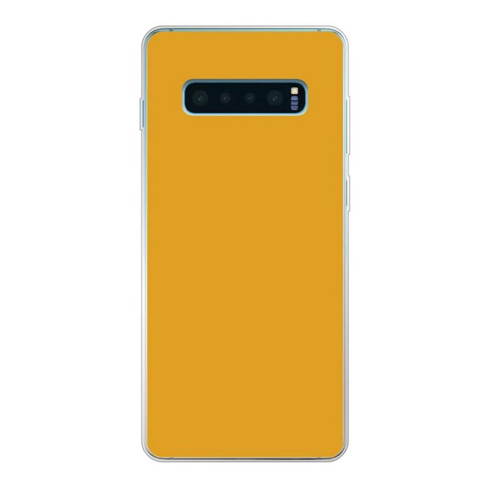 MuchoWow Handyhülle Ockergelb - Herbst - Interieur Phone Case Handyhülle Samsung Galaxy S10+ Silikon Schutzhülle