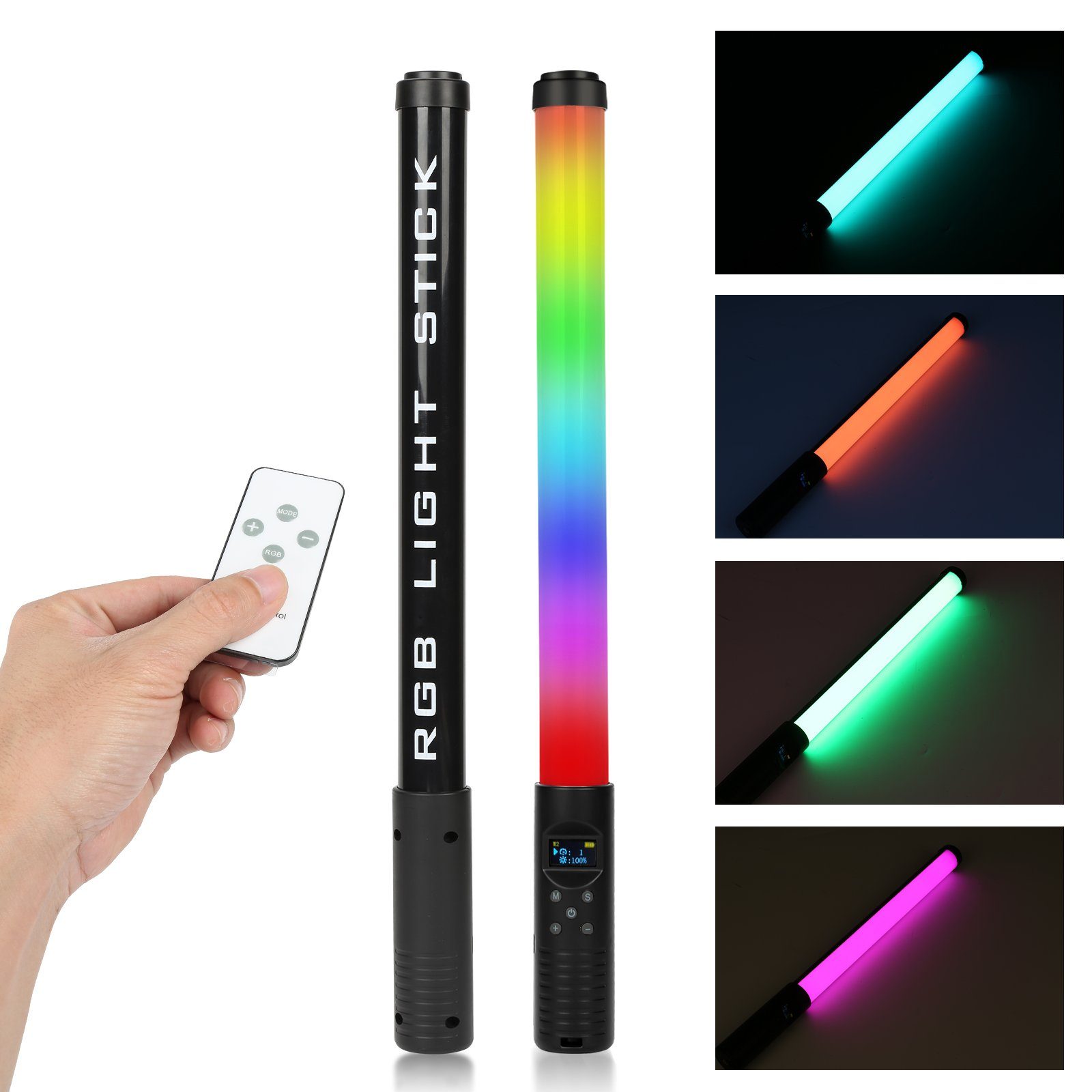 Gimisgu LED Motivstrahler 20W Handheld RGB Buntes Licht LED Fotografie  Licht,3000-6500k