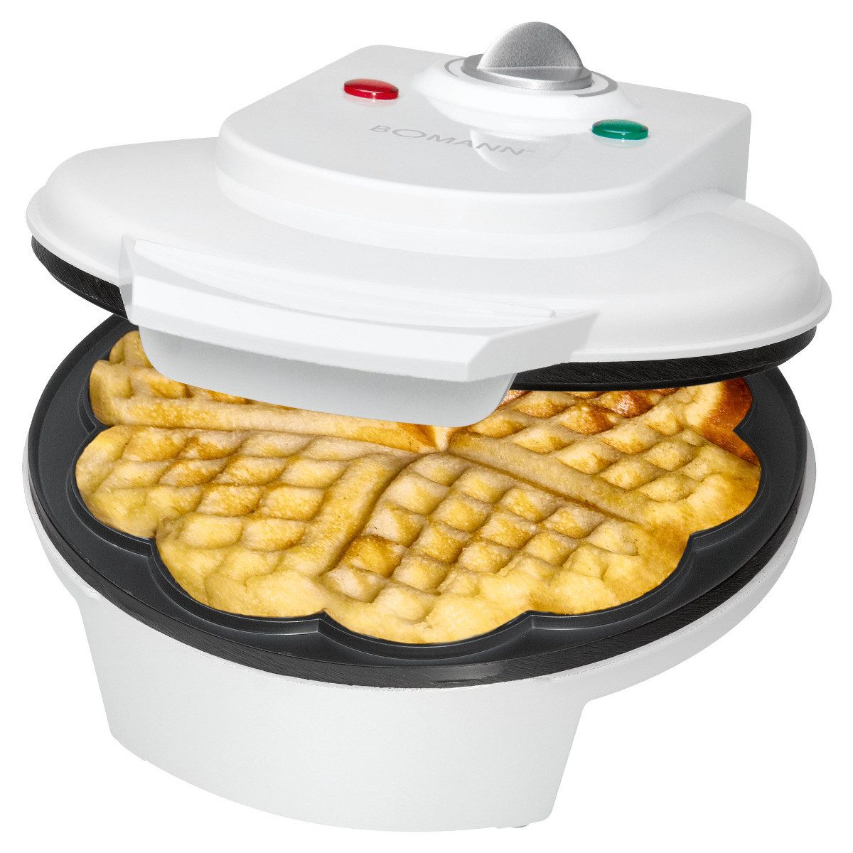 BOMANN Waffeleisen WA 5018 CB, Waffeleisen, 2 große Backflächen