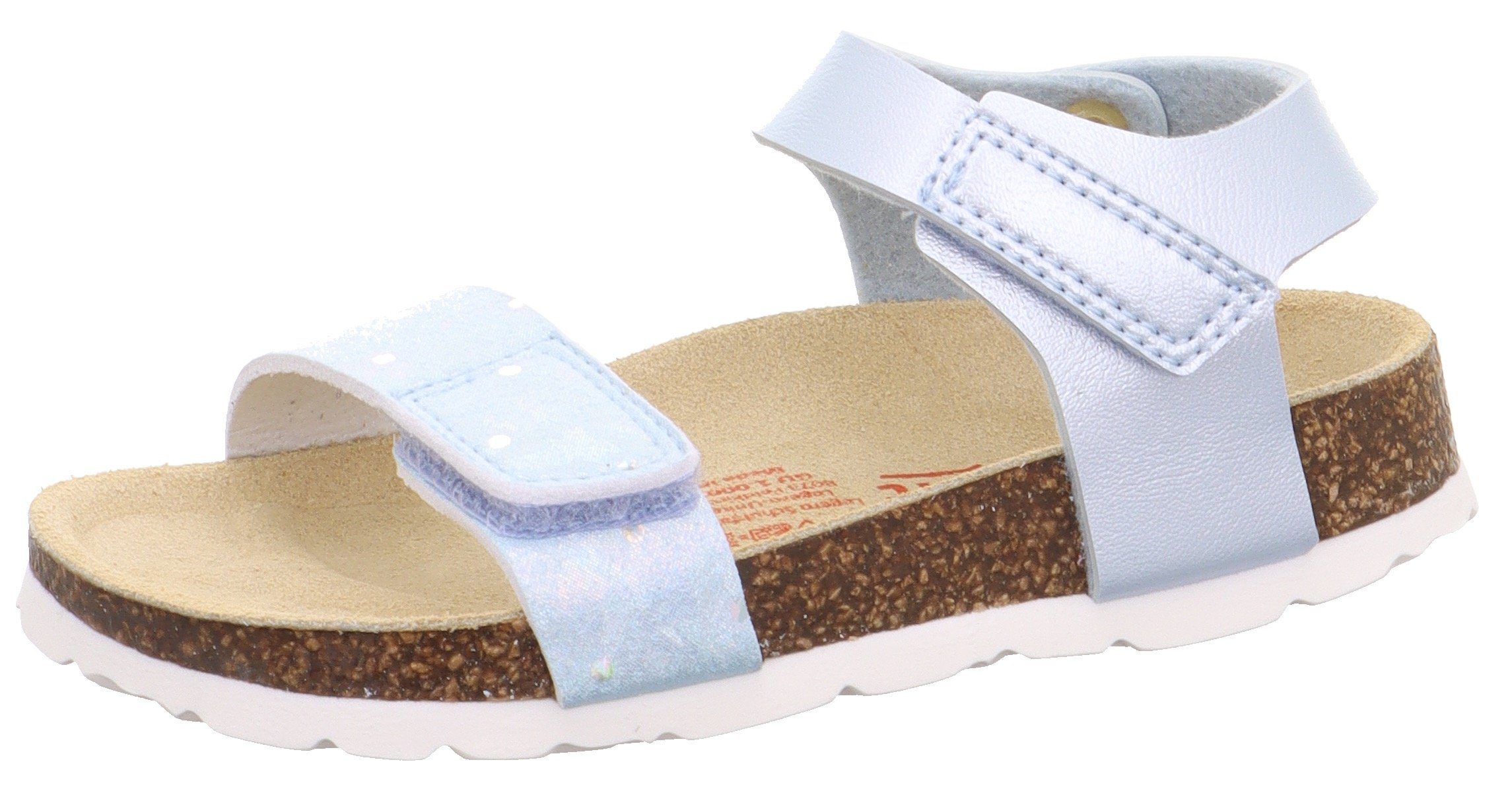 Superfit FUSSBETTPANTOFFEL WMS: Mittel Sandale mit Klettverschluss blaus-silberfarben