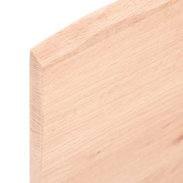 furnicato Tischplatte 100x50x2 cm Massivholz Eiche Unbehandelt Baumkante (1 St)